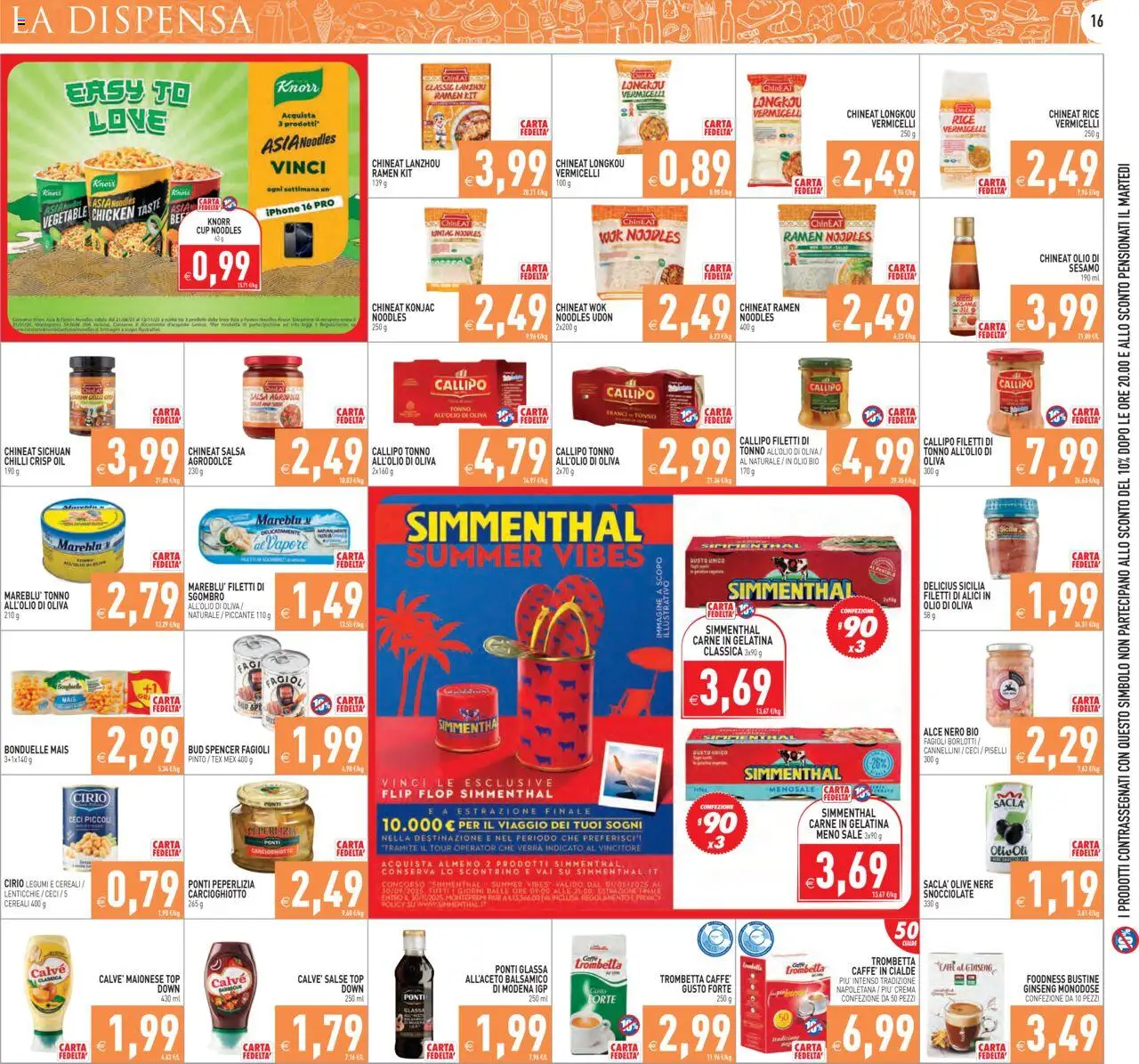 Volantino PIM Supermercati del 17.09.2025 | Pagina: 16 | Prodotti: Fagioli, Salsa, Olive, Glassa
