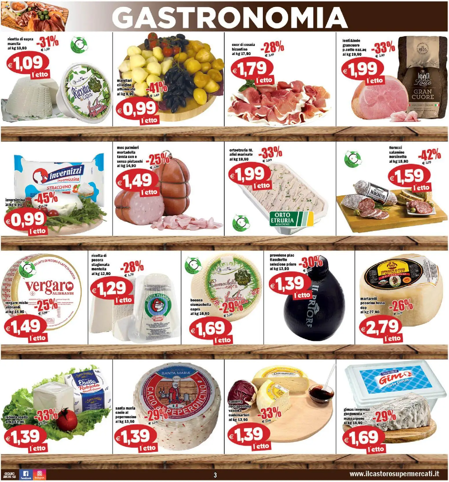 Volantino Il Castoro del 06.03.2026 | Pagina: 3 | Prodotti: Provolone, Mortadella, Mascarpone, Robiola