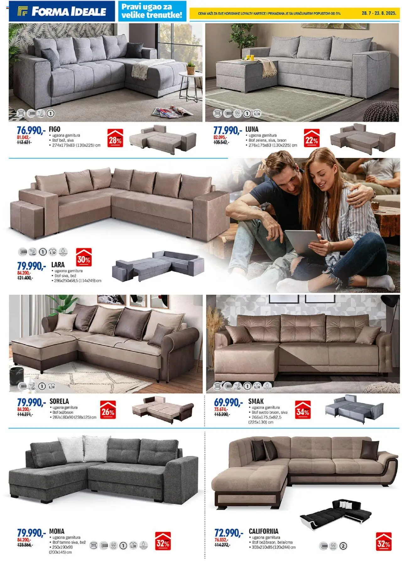 Forma Ideale katalog - važi od 28.07.2025 | Strana: 5 | Proizvode: Ugaona garnitura
