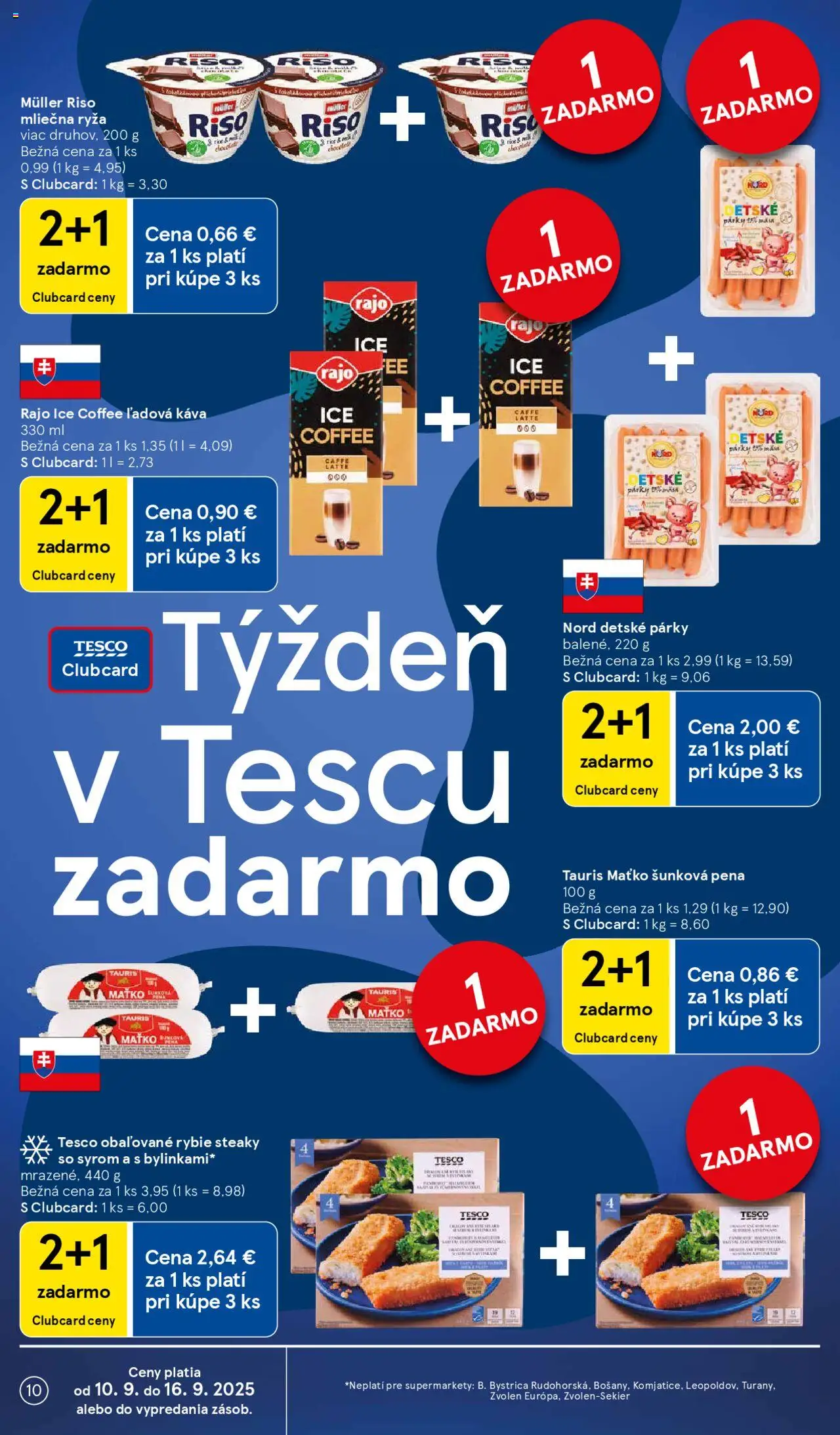 Nové Tesco akcie – leták je platný od 10.09.2025 | Strana: 10 | Produkty: Káva, Ryža, Párky