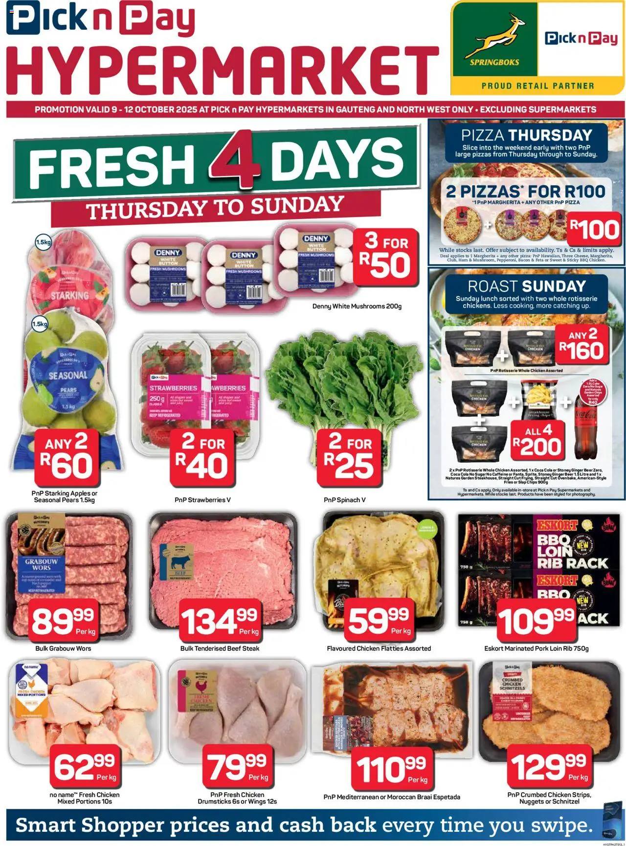 New Pick n Pay catalogue – valid from 09.10.2025 | Page: 1 | Products: Apples, Beef, Stoney, Chips
