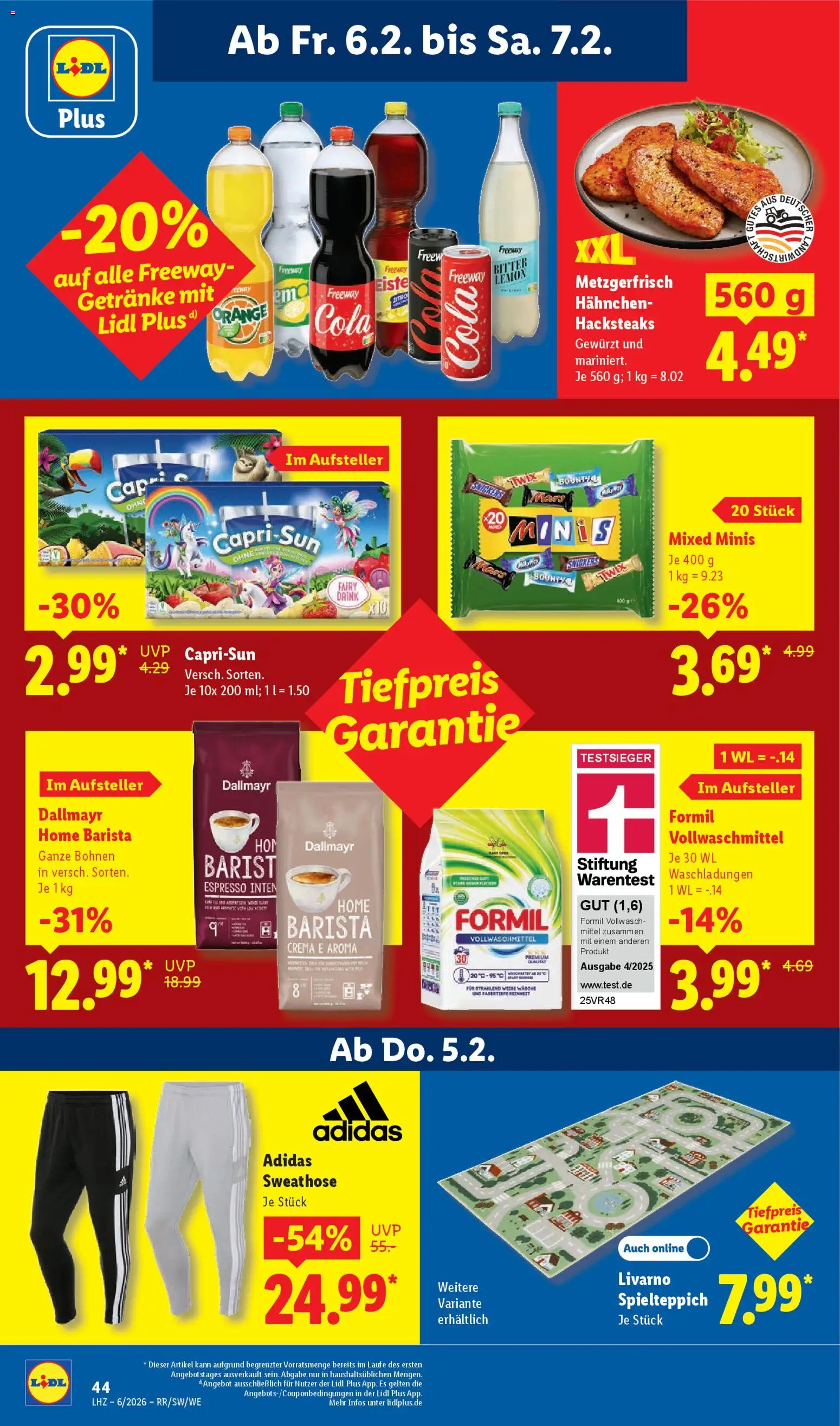 Lidl Prospekt Kornwestheim – gültig ab 02.02.2026 | Seite: 64 | Produkte: Sweathose, Hahnchen, Capri sun, Dallmayr