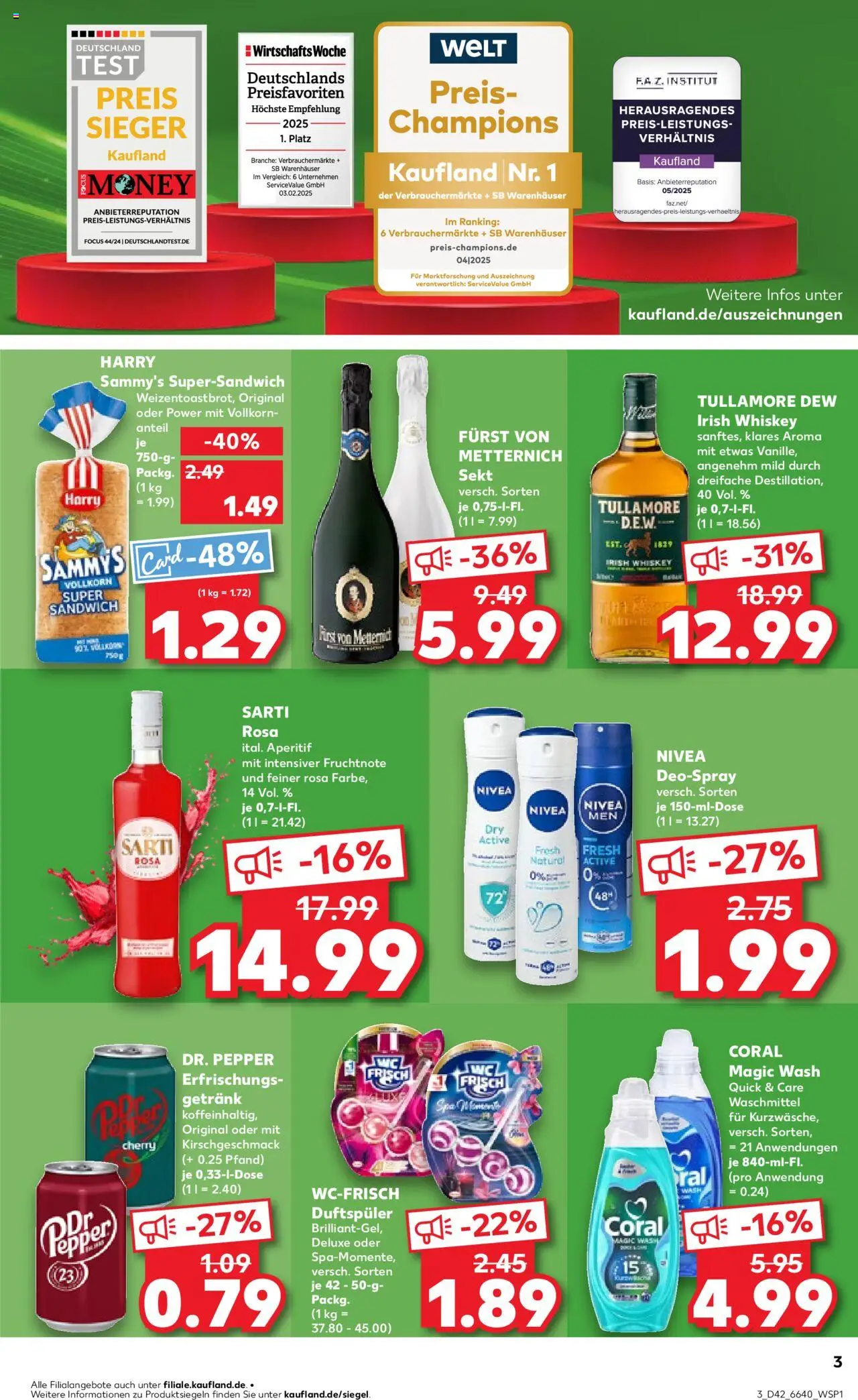 Kaufland prospekt Speyer	 – gültig ab 19.10.2025 | Seite: 3 | Produkte: Furst von metternich, Sekt, Waschmittel, Whiskey