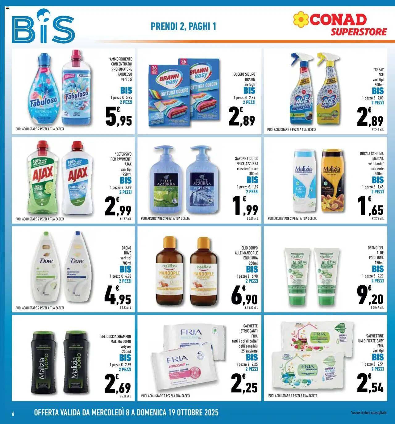 Volantino Conad del 08.10.2025 | Pagina: 6 | Prodotti: Ammorbidente, Limone, Mandorle, Bagno
