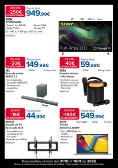 Vista previa Costco Black Friday válido desde el 31.10.2025 | Página: 2 | Productos: Καλαμάρι, Audio, Altavoz, Peso