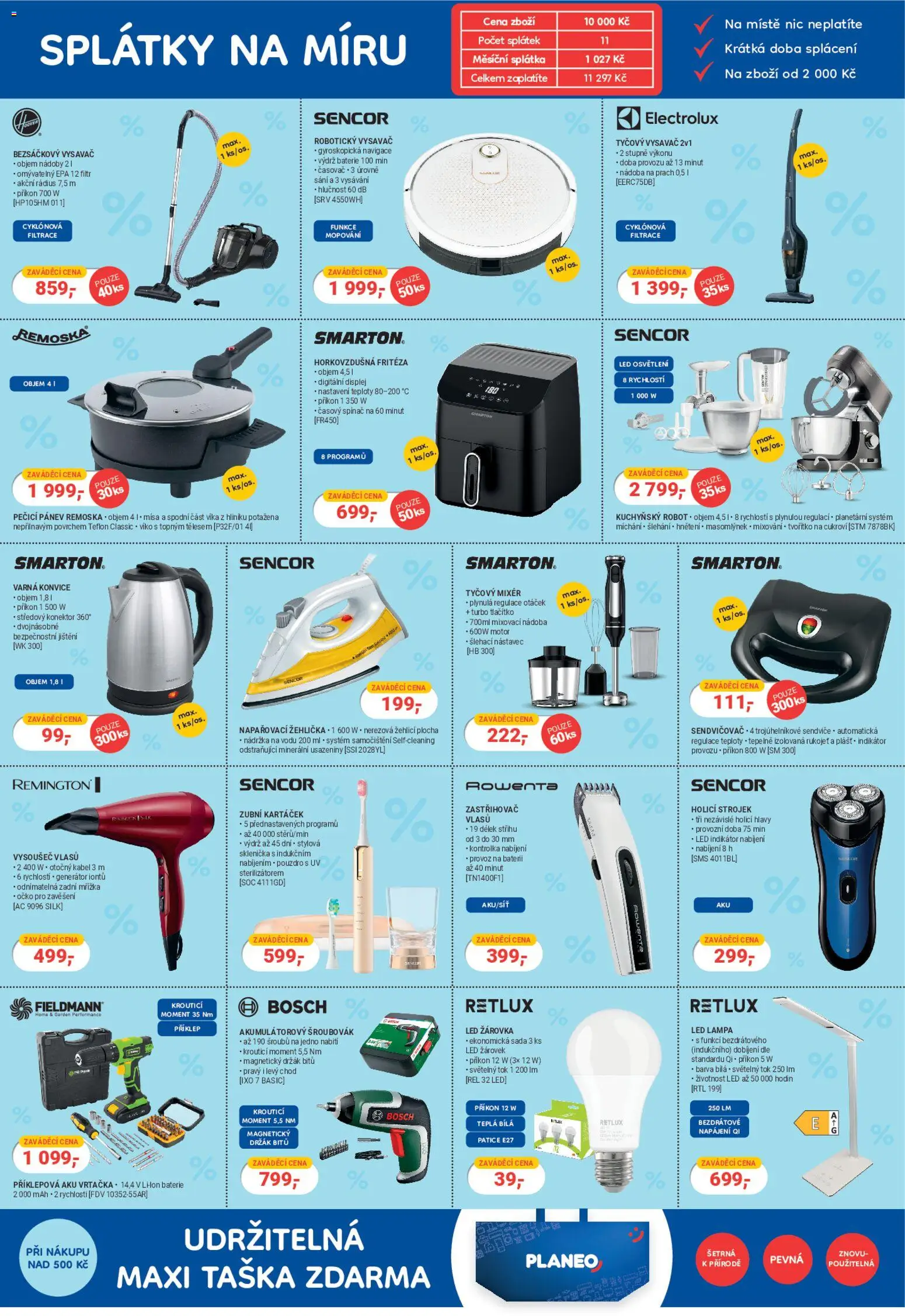 Planeo Elektro leták od 21.01.2026 | Strana: 2 | Produkty: Tyčový mixér, Taška, Mixér, Bezsáčkový vysavač