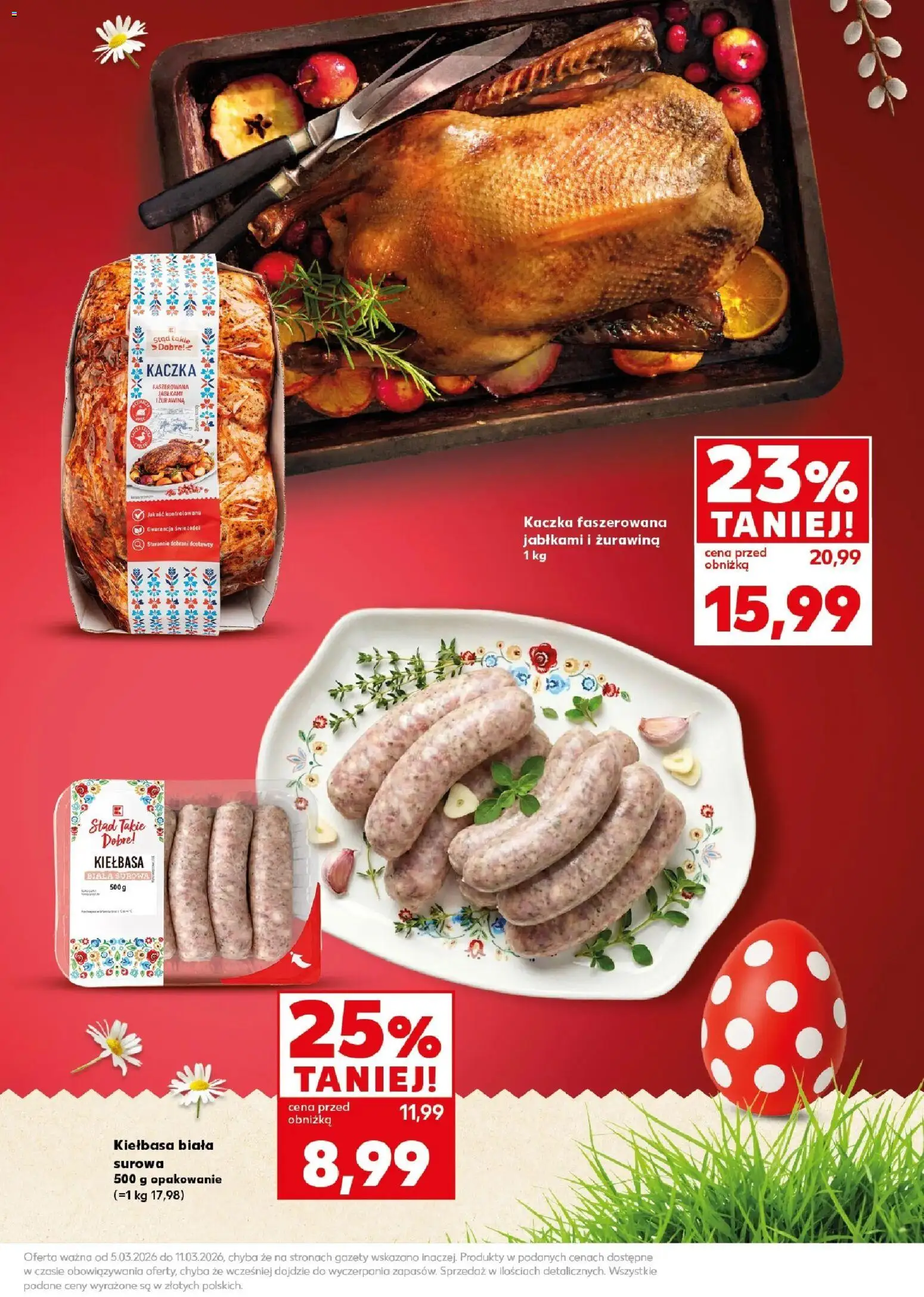 Kaufland gazetka - Mocny start od 09.03.2026 | Strona: 23 | Produkty: Kiełbasa, Kaczka, Żurawina