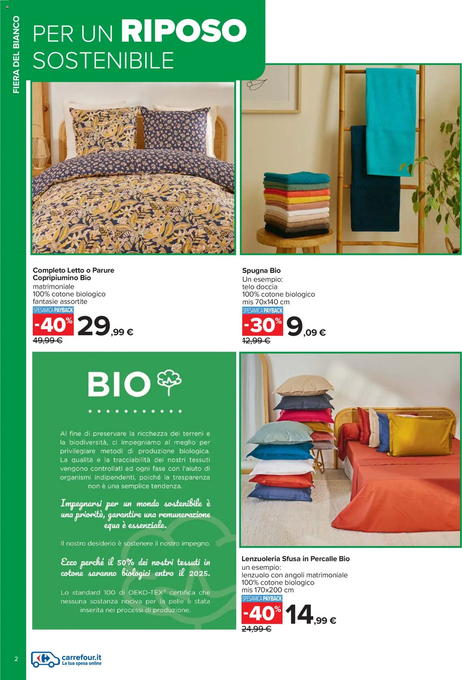 Volantino Carrefour del 27.12.2025 | Pagina: 2 | Prodotti: Spugna, Copripiumino, Letto, Doccia