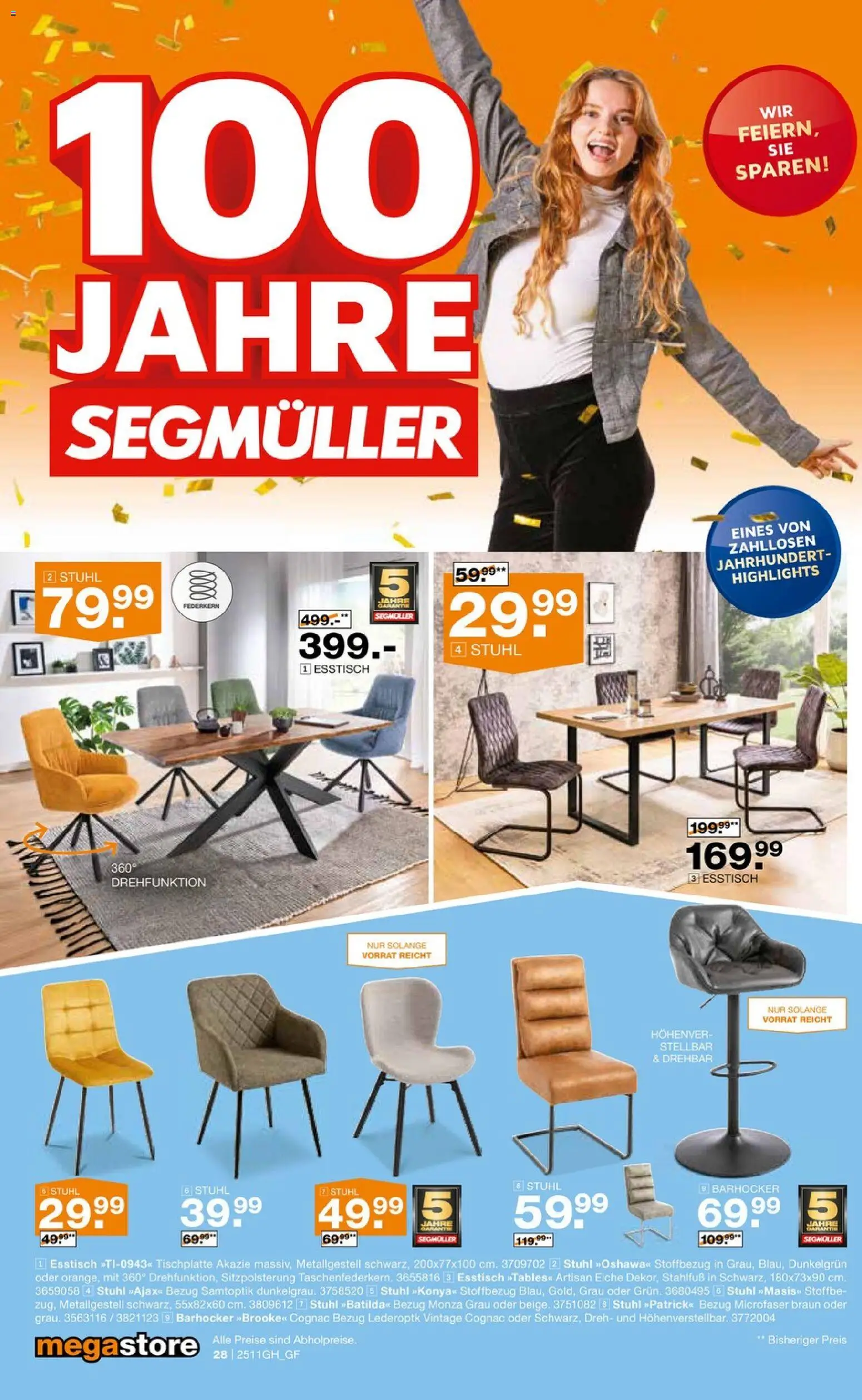Segmüller Prospekt 	 – gültig ab 01.11.2025 | Seite: 44 | Produkte: Esstisch, Barhocker, Stuhl
