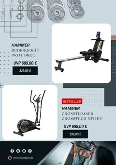 Hammer Prospekt 	 ab 29.01.2026 gültig | Seite: 4 | Produkte: Crosstrainer, Rudergerät