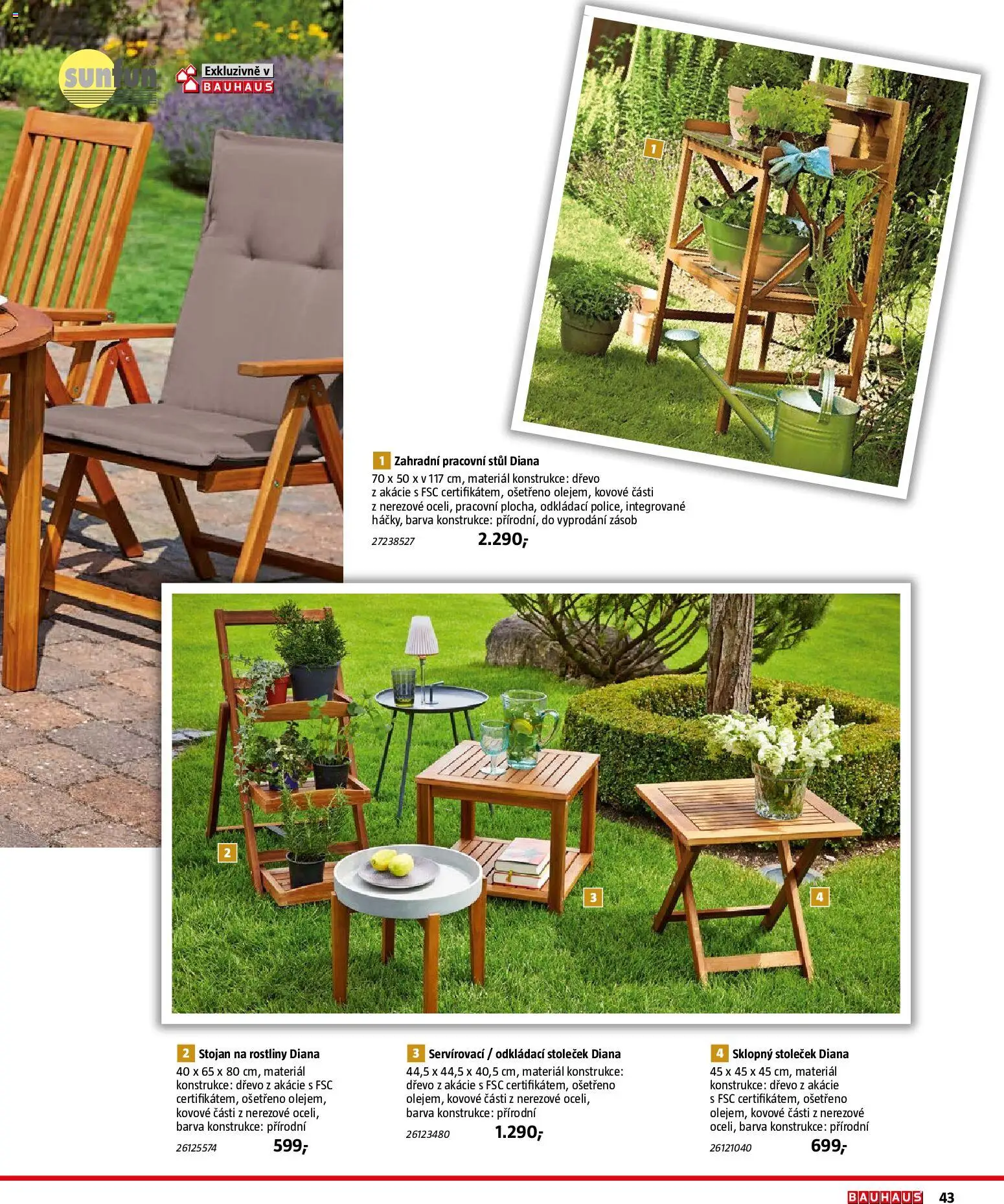 Bauhaus katalog Záhradní nábytek od 08.04.2026 | Strana: 43 | Produkty: Pracovní stůl, Rostliny, Stůl