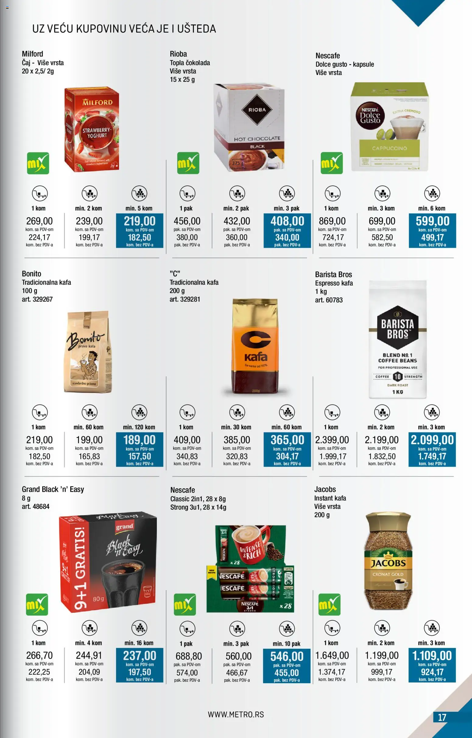 Metro katalog - važi od 01.02.2026 | Strana: 17 | Proizvode: Dolce Gusto, Kapsule, Čokolada, Čaj