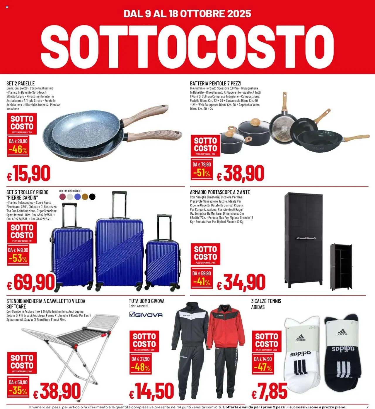 Volantino Famila del 09.10.2025 | Pagina: 7 | Prodotti: Ripiano, Stendibiancheria, Padella, Batteria