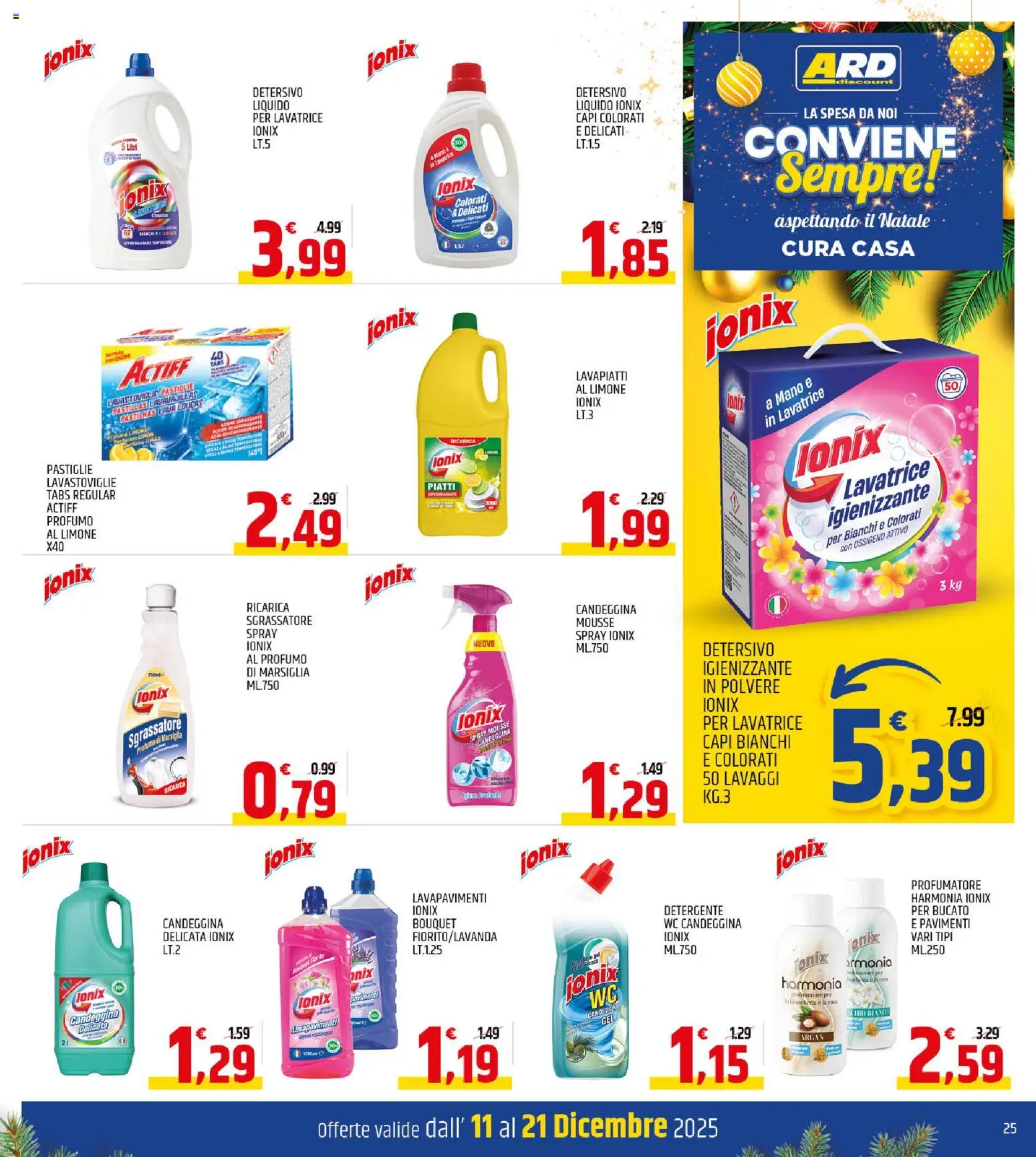 Volantino ARD Discount del 11.12.2025 | Pagina: 25 | Prodotti: Detergente, Lavatrice, Lavastoviglie, Profumo