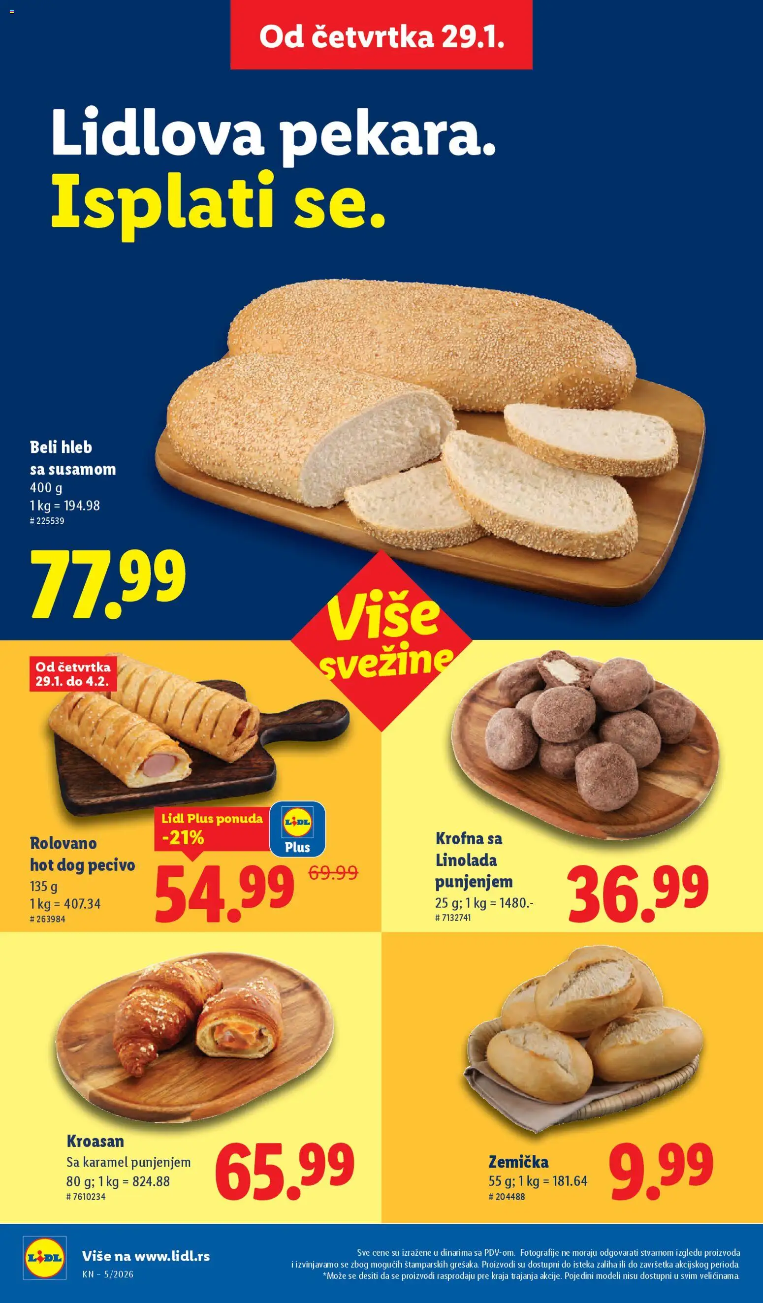 Lidl katalog - važi od 29.01.2026 | Strana: 16 | Proizvode: Kroasan, Hleb, Hot dog, Pecivo