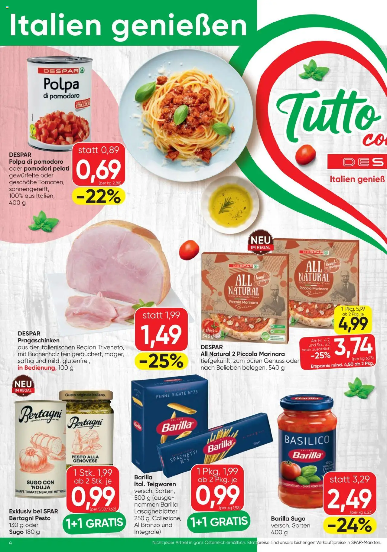 Spar Flugblatt gültig ab 03.07.2025 | Seite: 4 | Produkte: Regal, Hajdina liszt
