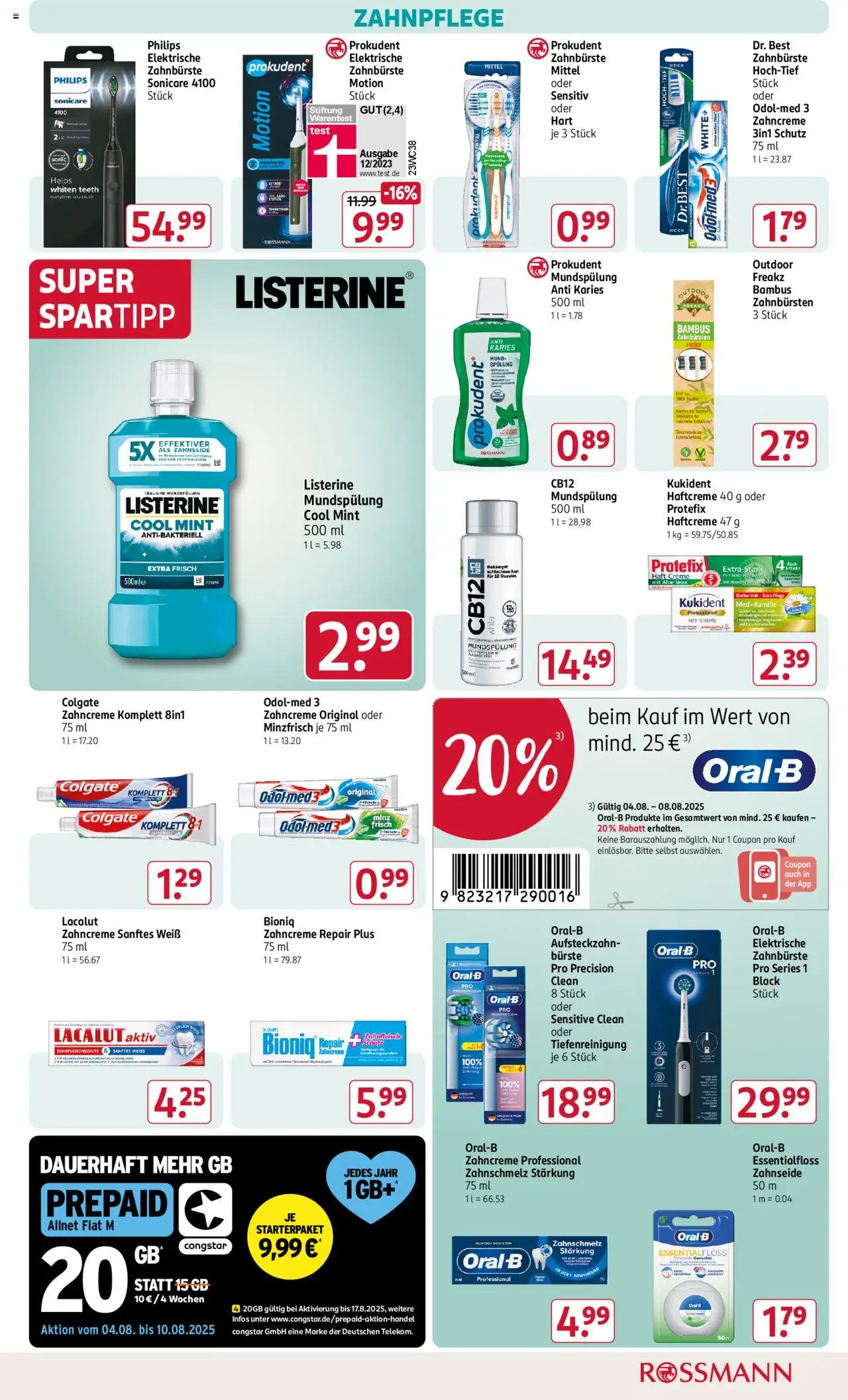 Rossmann Prospekt 	 - gültig ab dem 04.08.2025 | Seite: 15 | Produkte: Philips, Spülung, Creme, Listerine