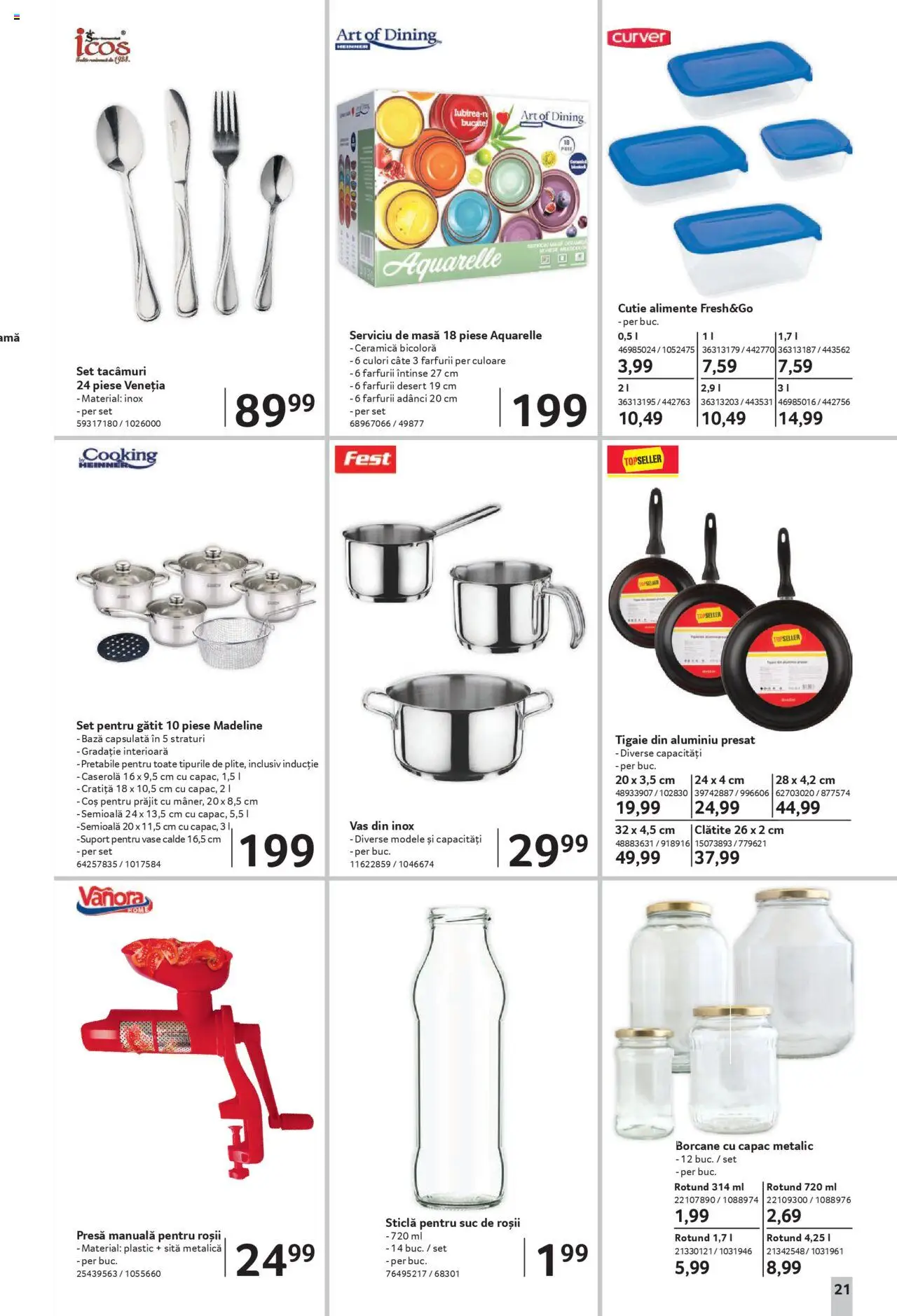 Catalog Selgros - Magazine Mici – valabil de la 08.08.2025 | Pagină: 21 | Produse: Tigaie, Presă, Sită, Clătite