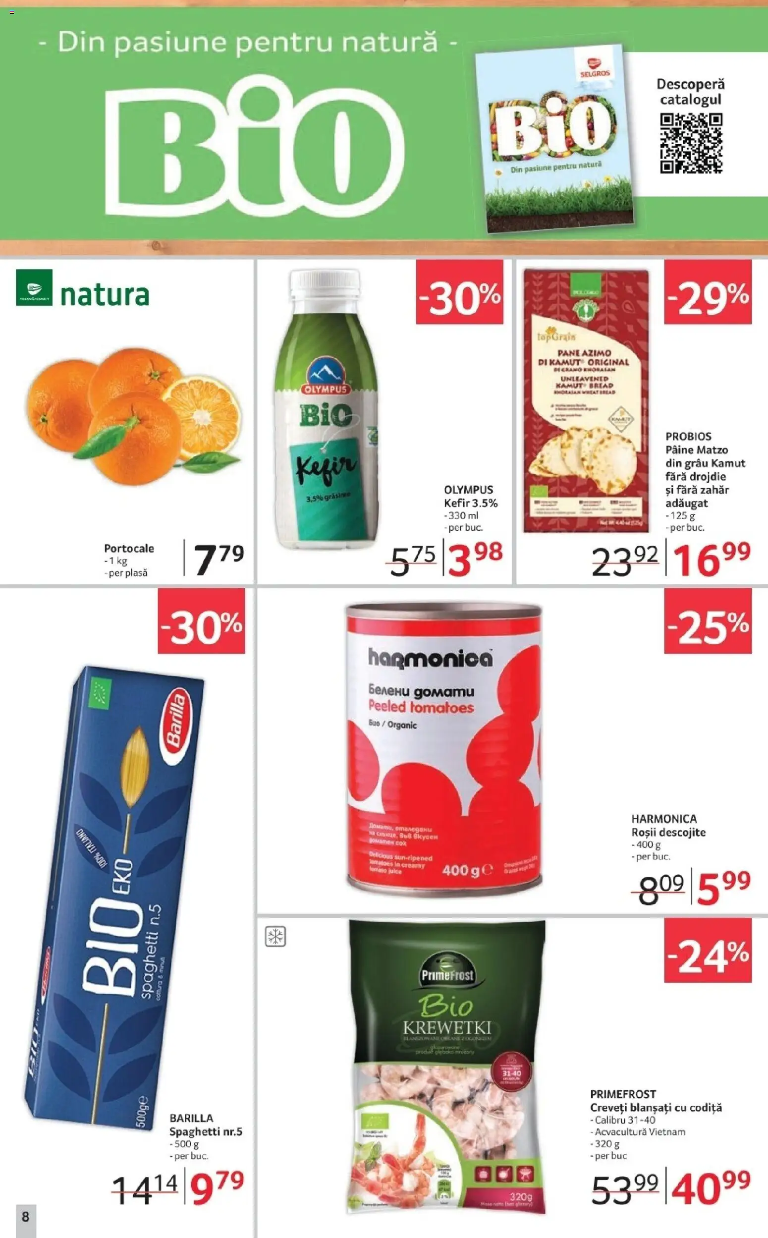 Noul catalog Selgros – valabil de la 12.12.2025 | Pagină: 8 | Produse: Kefir, Portocale, Roșii, Zahăr