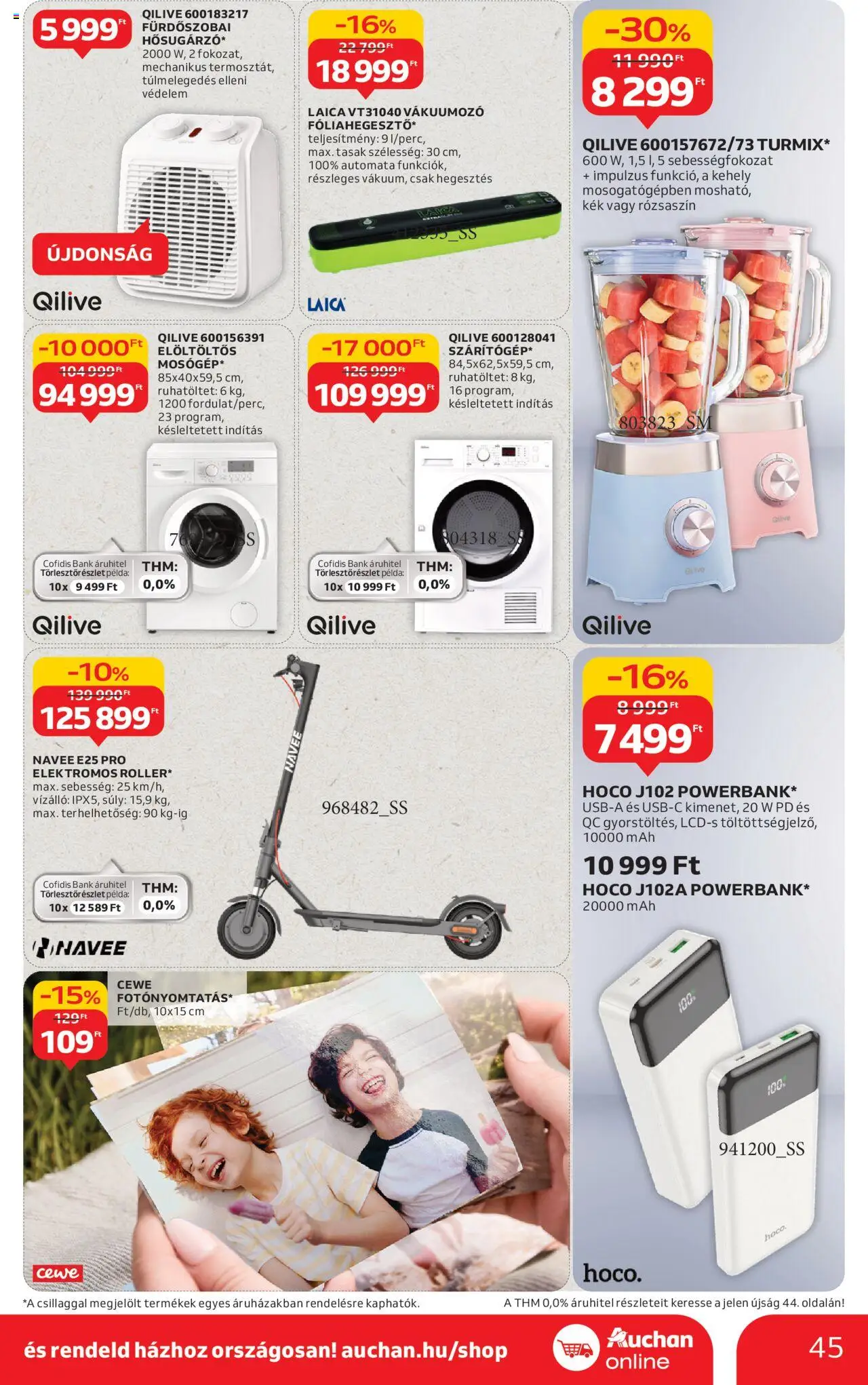 Auchan akciós ujság - amely érvényes a következő dátumtól: 28.08.2025 | Oldal: 45 | Termékek: Vákuumozó