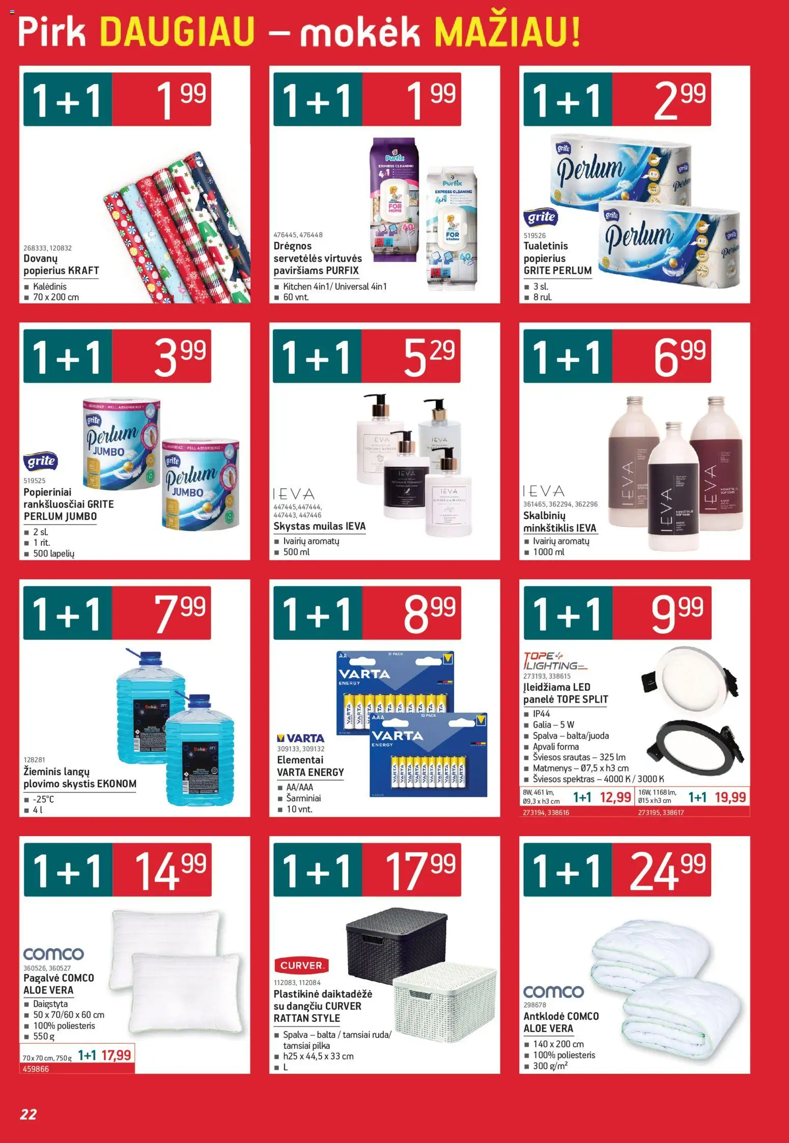 ERMITAŽAS akcijos nuo 01.12.2025 | Puslapis: 22 | Prekių: Skystas muilas, Pagalvė, Antklodė, Muilas