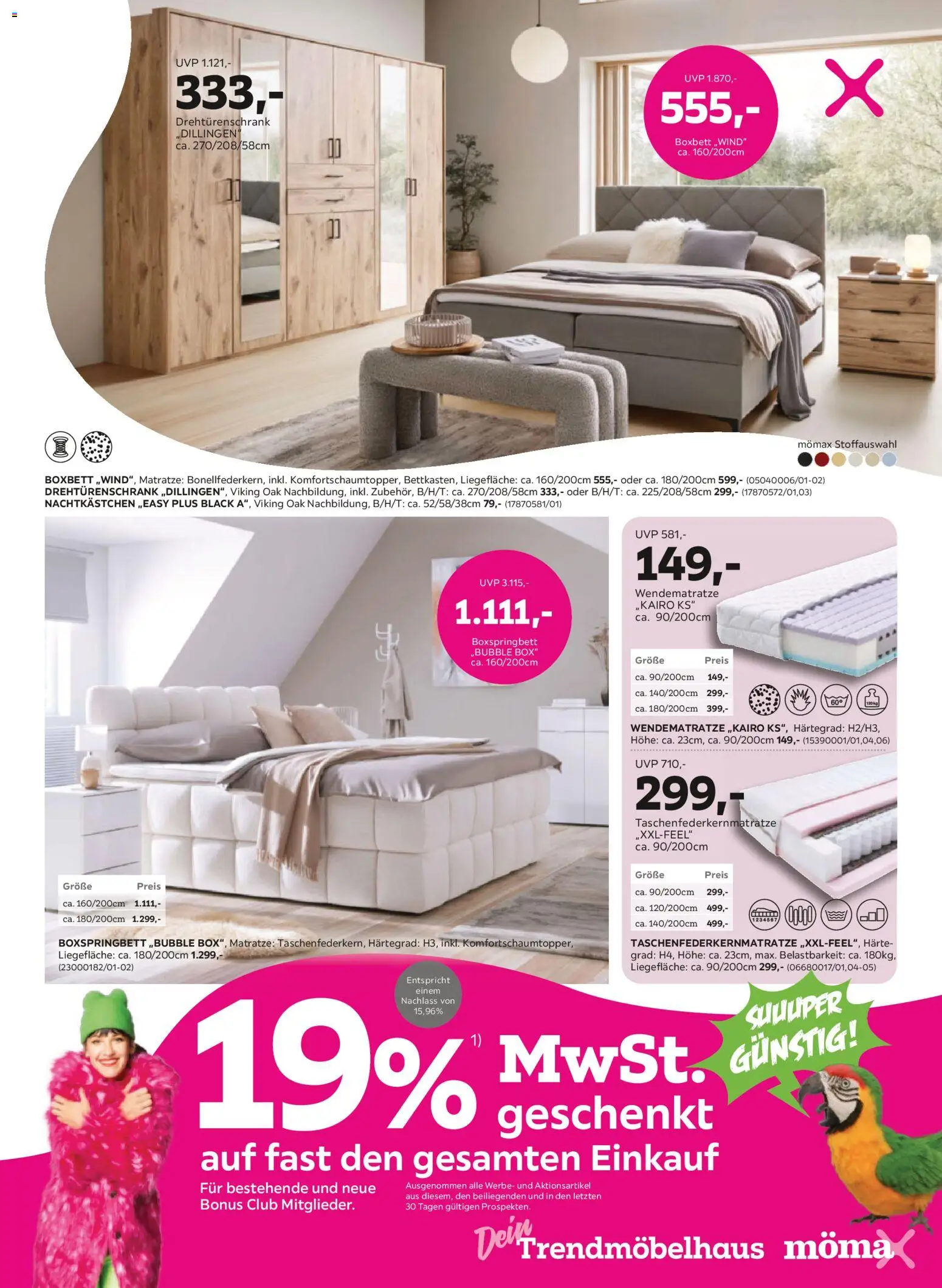 Mömax Prospekt 	 – gültig ab 20.12.2025 | Seite: 7 | Produkte: Matratze, Boxspringbett, Nachtkästchen, Box