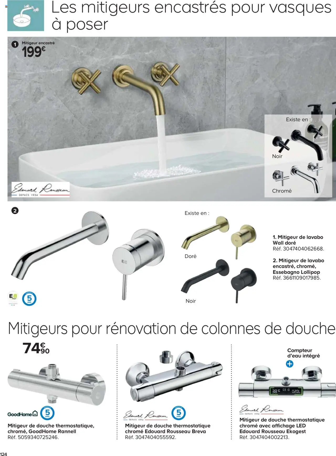 {H1} | Page: 124 | Produits: Lavabo, Douche
