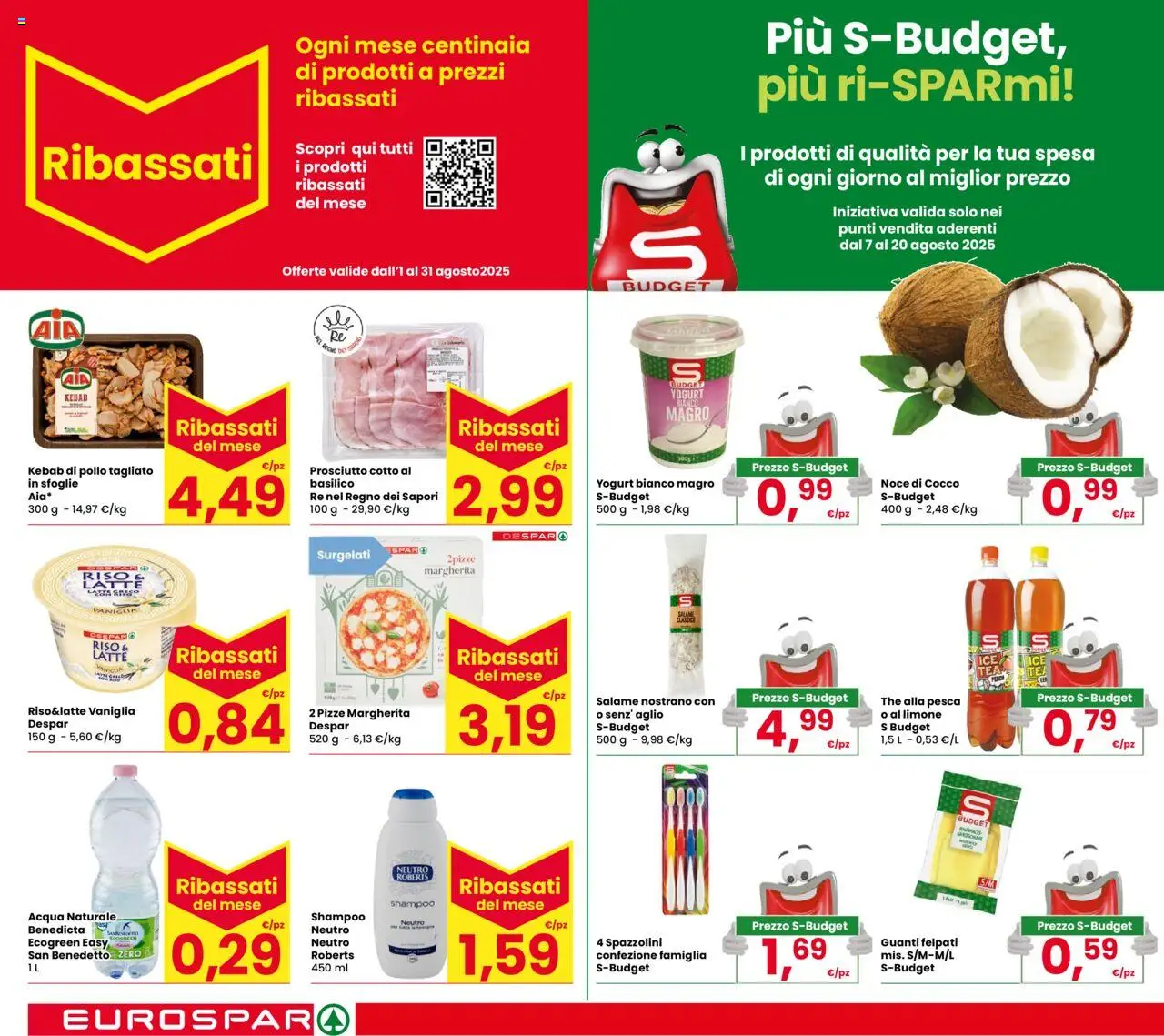 Volantino Despar del 07.08.2025 | Pagina: 22 | Prodotti: Acqua, Prosciutto, Pesca, Guanti