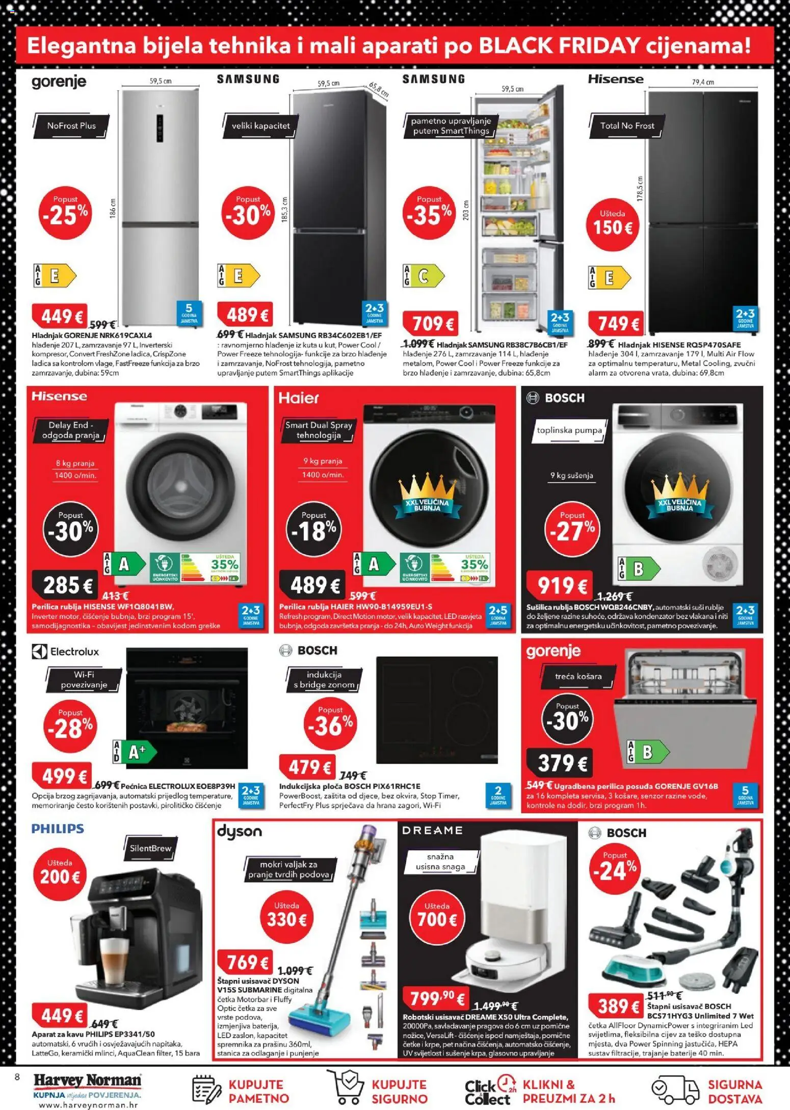 Harvey Norman katalog | vrijedi od 13.11.2025 | Stranica: 8 | Proizvodi: Usisavač, Perilica rublja, Rasvjeta, Pećnica