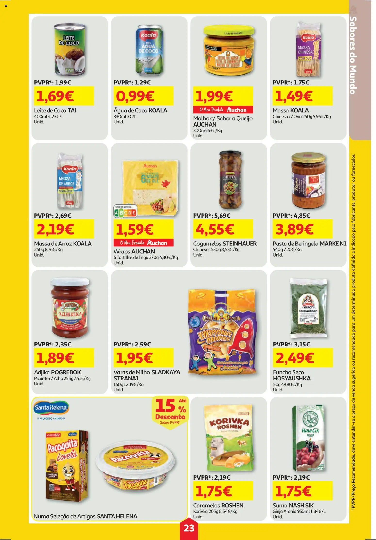 Auchan folheto │ válido de 22.01.2026 | Página: 23 | Produtos: Agua, Leite, Queijo, Arroz