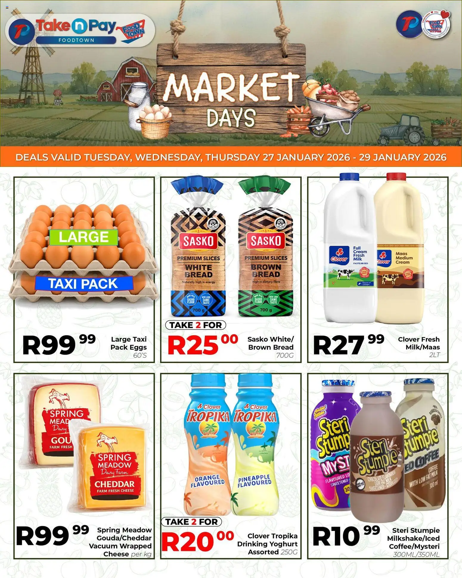 New Take n Pay catalogue – valid from 27.01.2026 | Page: 6 | Products: Eggs, Bread, Coffee, Pineapple