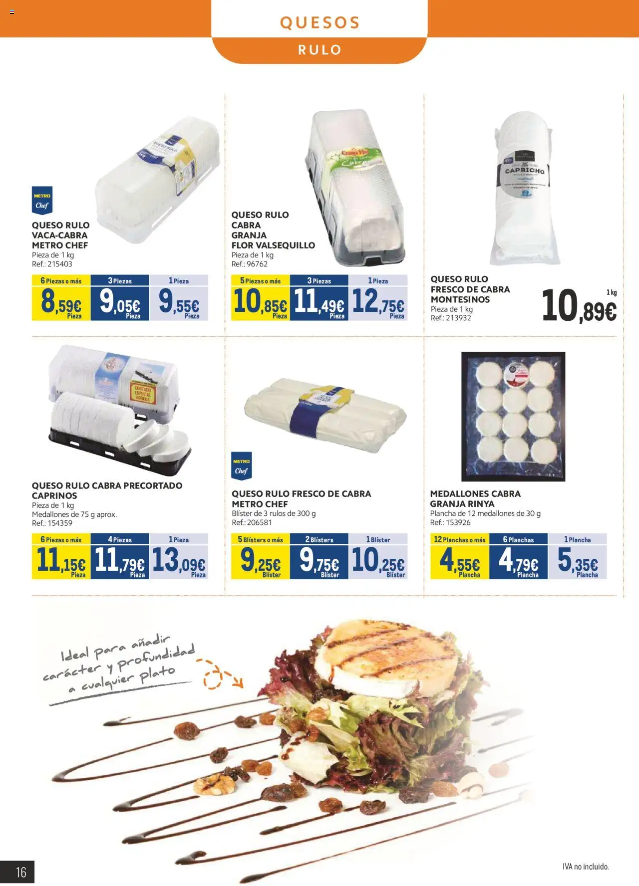 Makro - Lácteos Cataluña │ válido desde el 06.10.2025 | Página: 16 | Productos: Medallones, Queso, Plancha
