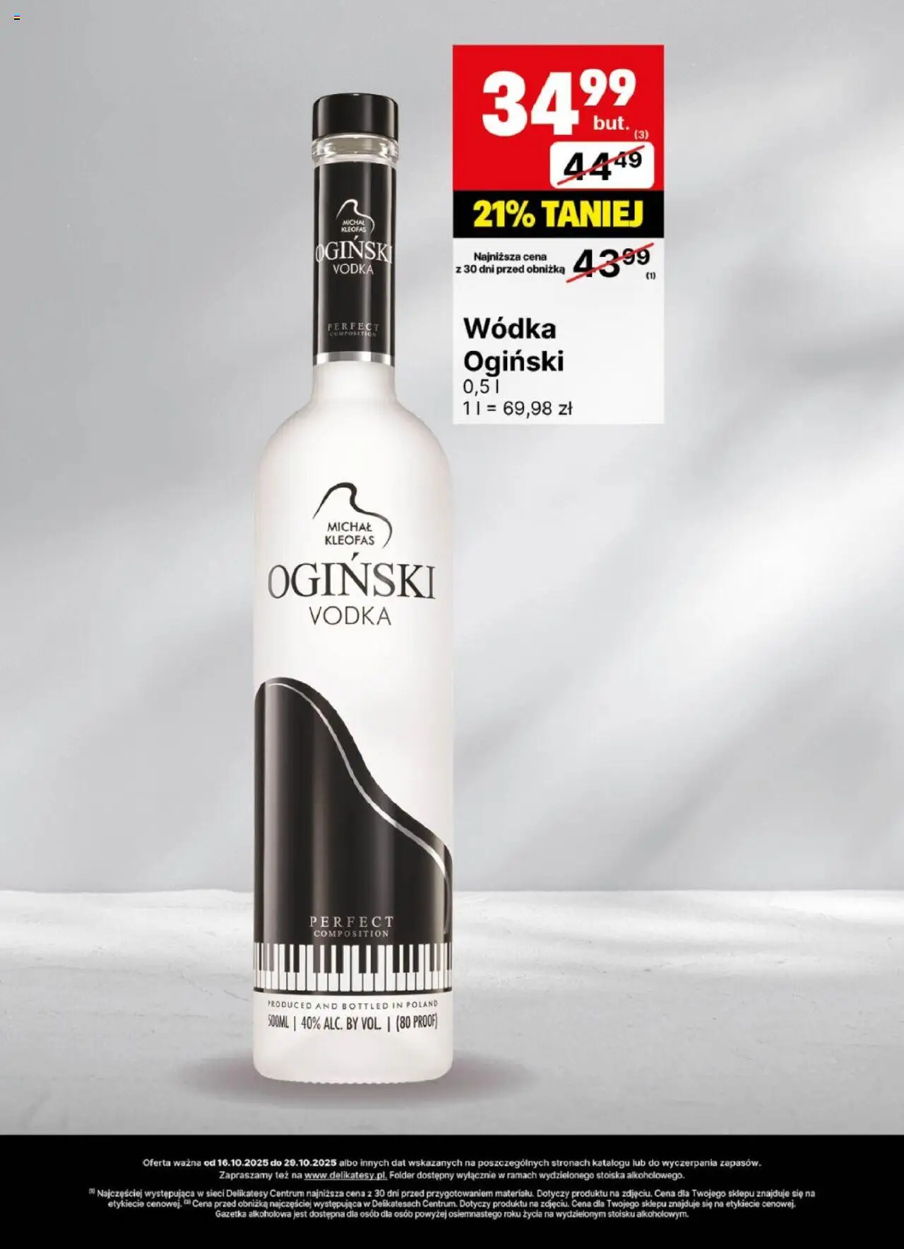 Delikatesy Centrum Gazetka - DeliBarek od 16.10.2025 | Strona: 14 | Produkty: Ogiński, Delikatesy, Vodka, Wódka