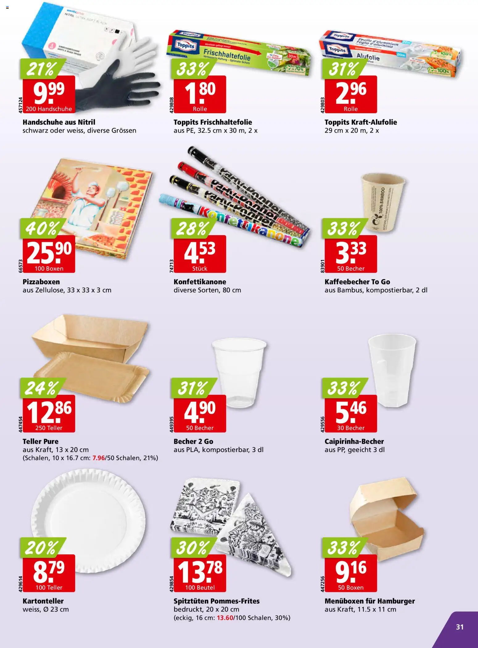 Aligro Aktionen Schlieren, Gossau SG, Frauenfeld, Rapperswil-Jona, Sargans, Bern, Brüttisellen, Pratteln, Emmen, Spreitenbach – gültig ab 02.02.2026 | Seite: 31 | Produkte: Handschuhe