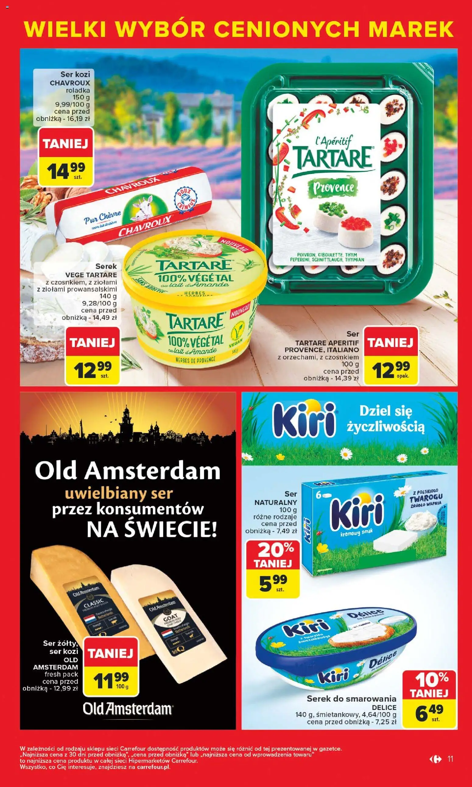 Carrefour Gazetka - Markowe atrakcje cenowe od 27.10.2025 | Strona: 13 | Produkty: Ser kozi, Serek, Serek do smarowania, Ser