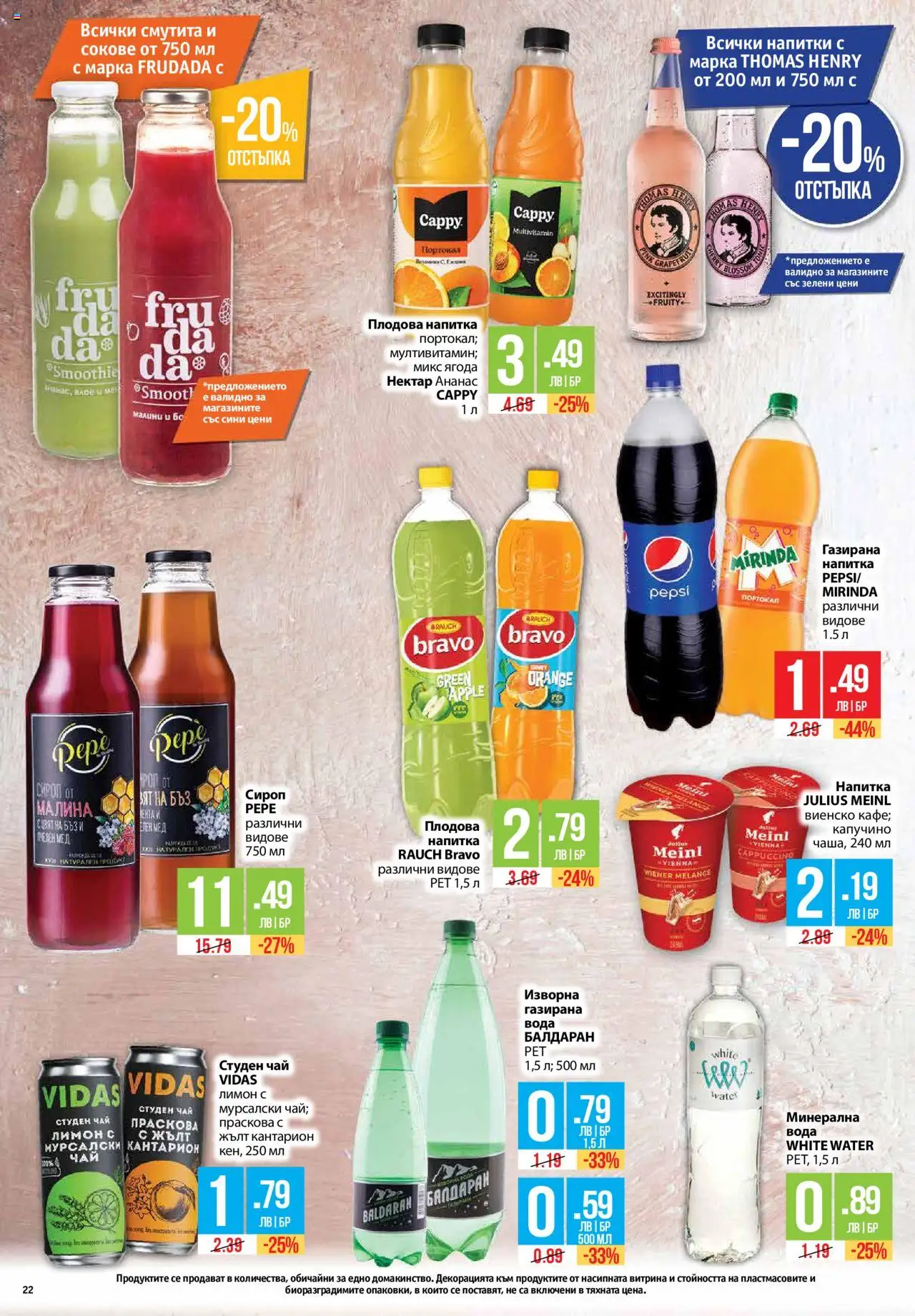  | Страница: 22 | Продукти: Сироп, Мед, Напитка, Плодова напитка