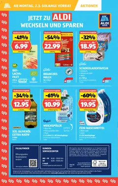 Aldi Aktionen ab 26.02.2026 gültig | Seite: 2 | Produkte: Weichspüler, Milch, Lachs, Uhr