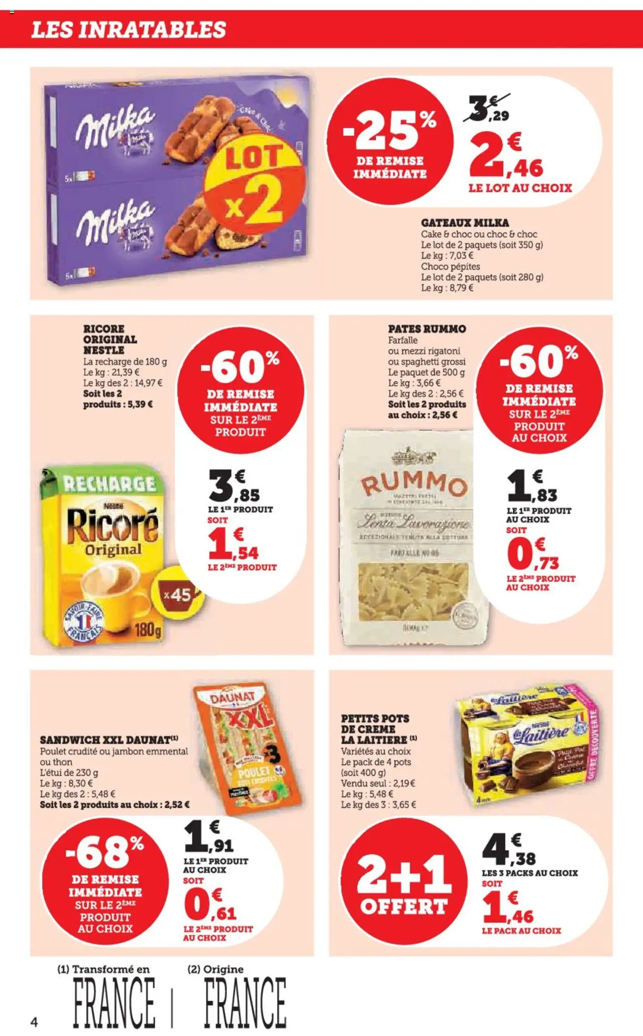  | Page: 4 | Produits: Spaghetti, Ricoré, Pâtes, Crème