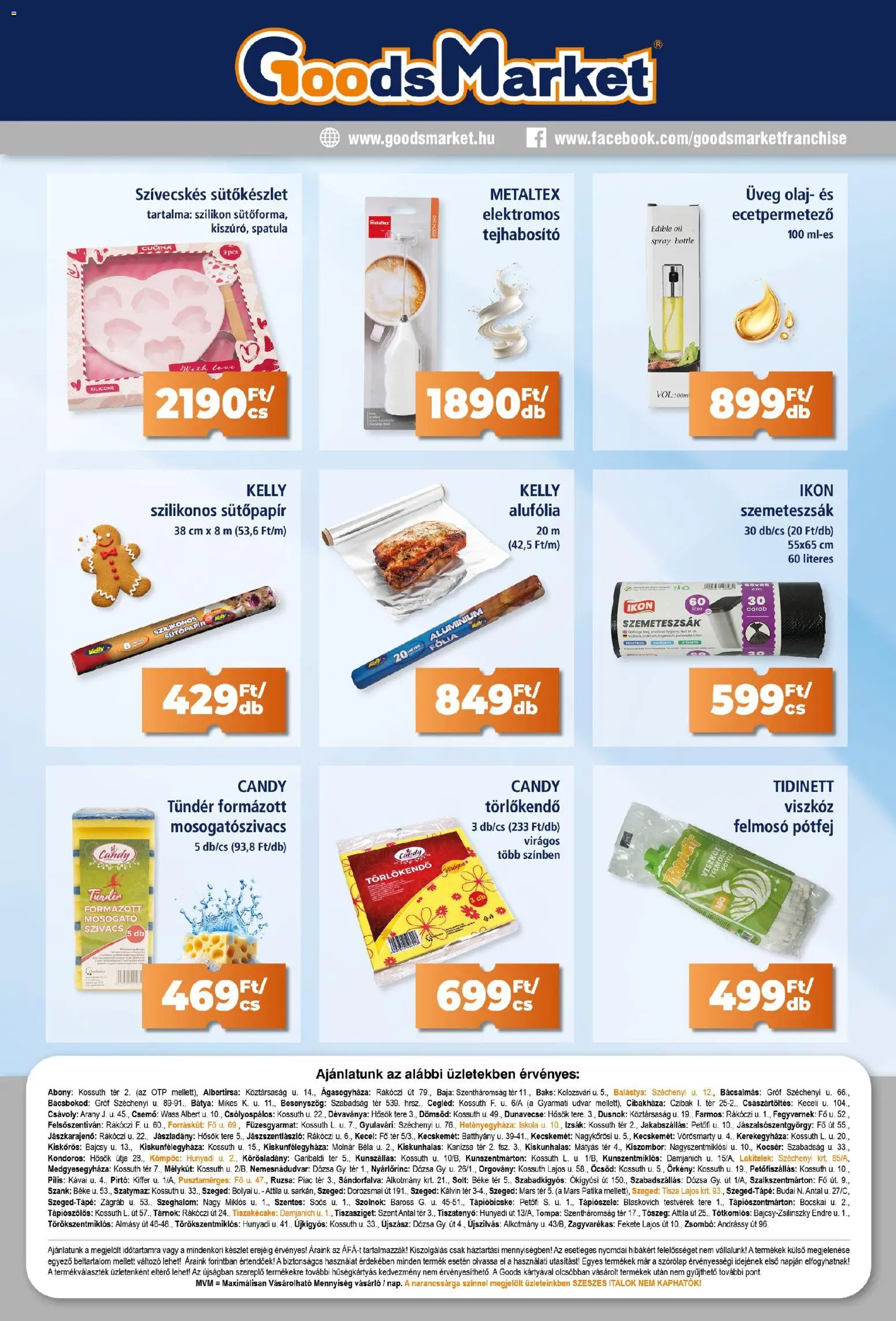 Goods Market akciós ujság - amely érvényes a következő dátumtól: 16.04.2026 | Oldal: 7 | Termékek: Tejhabosító, Szemeteszsák, Szeszes italok, Olaj