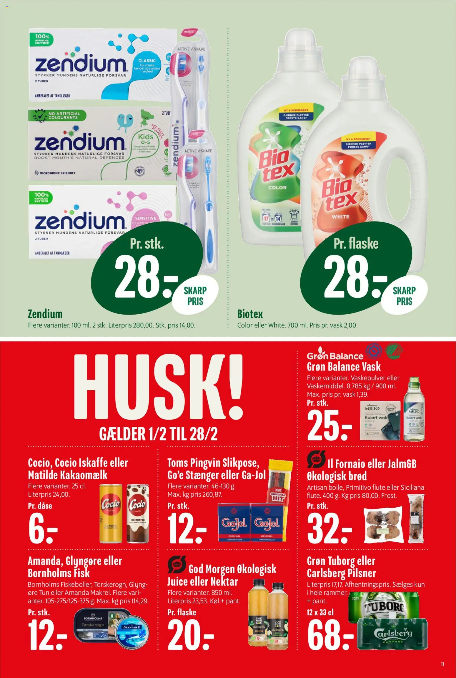 Min Købmand tilbudsavis – gyldig fra 06.02.2026 | Side: 12 | Produkter: Brød, Juice, Cola, Torskerogn