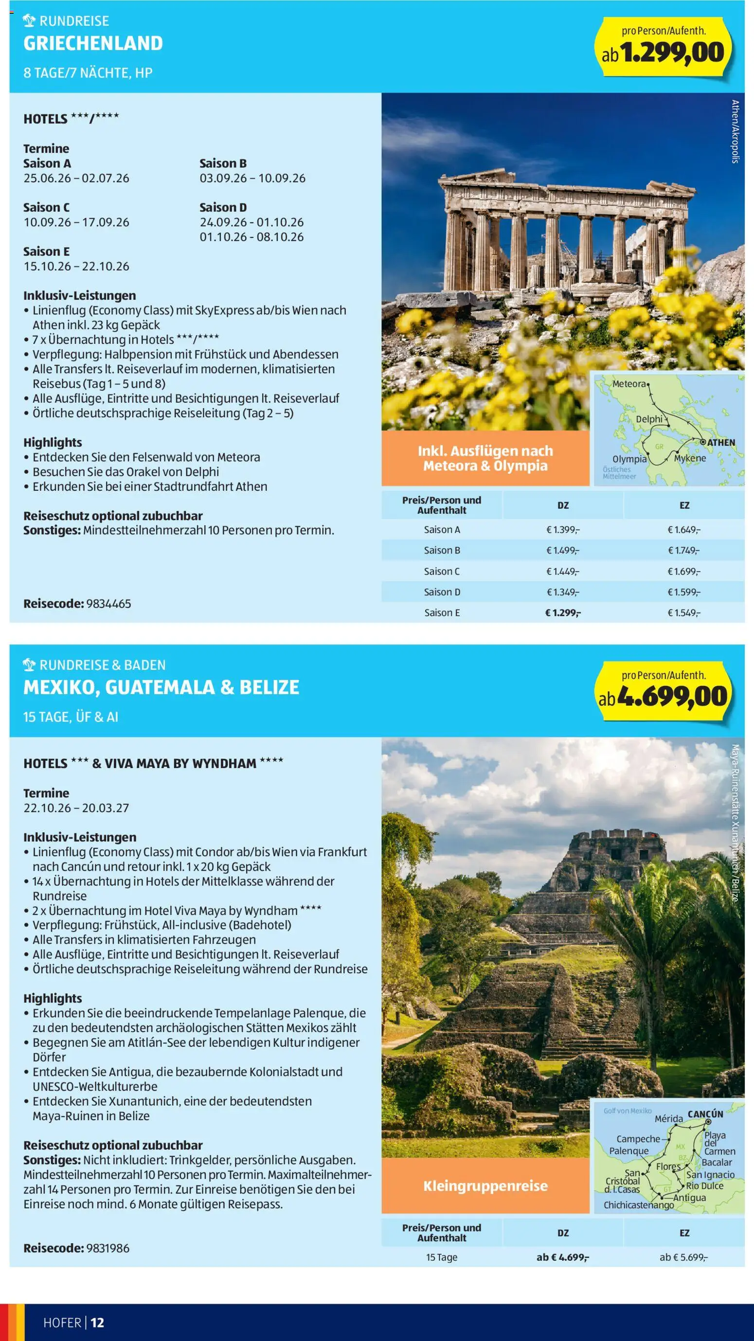 Hofer - Hofer Reisen Katalog gültig ab 29.04.2026 | Seite: 12