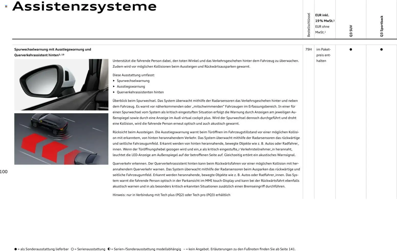 Audi Q3 – gültig ab 29.01.2026 | Seite: 100