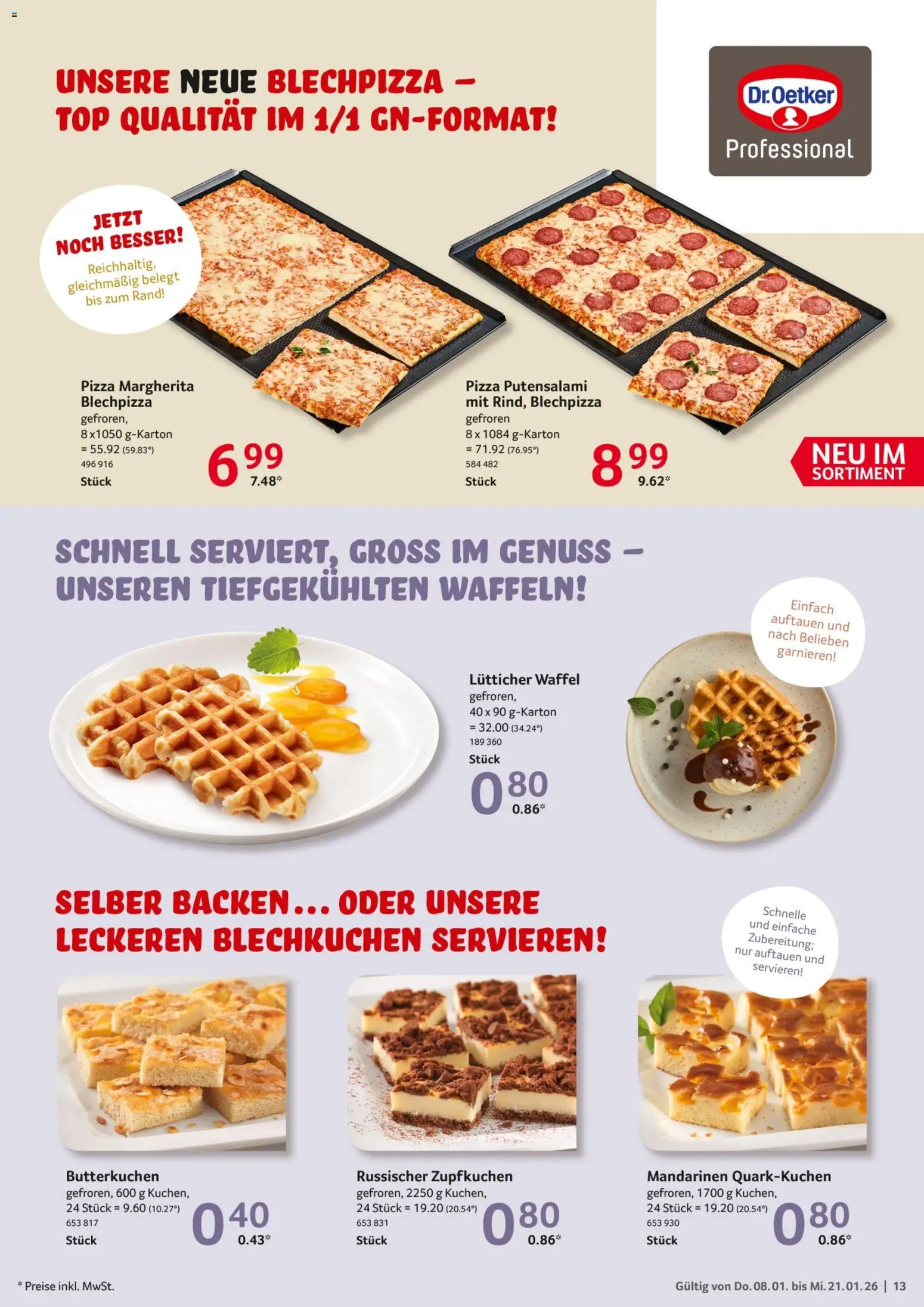 Selgros Gastronomie – gültig ab 08.01.2026 | Seite: 13 | Produkte: Top, Mandarinen, Waffeln, Kuchen