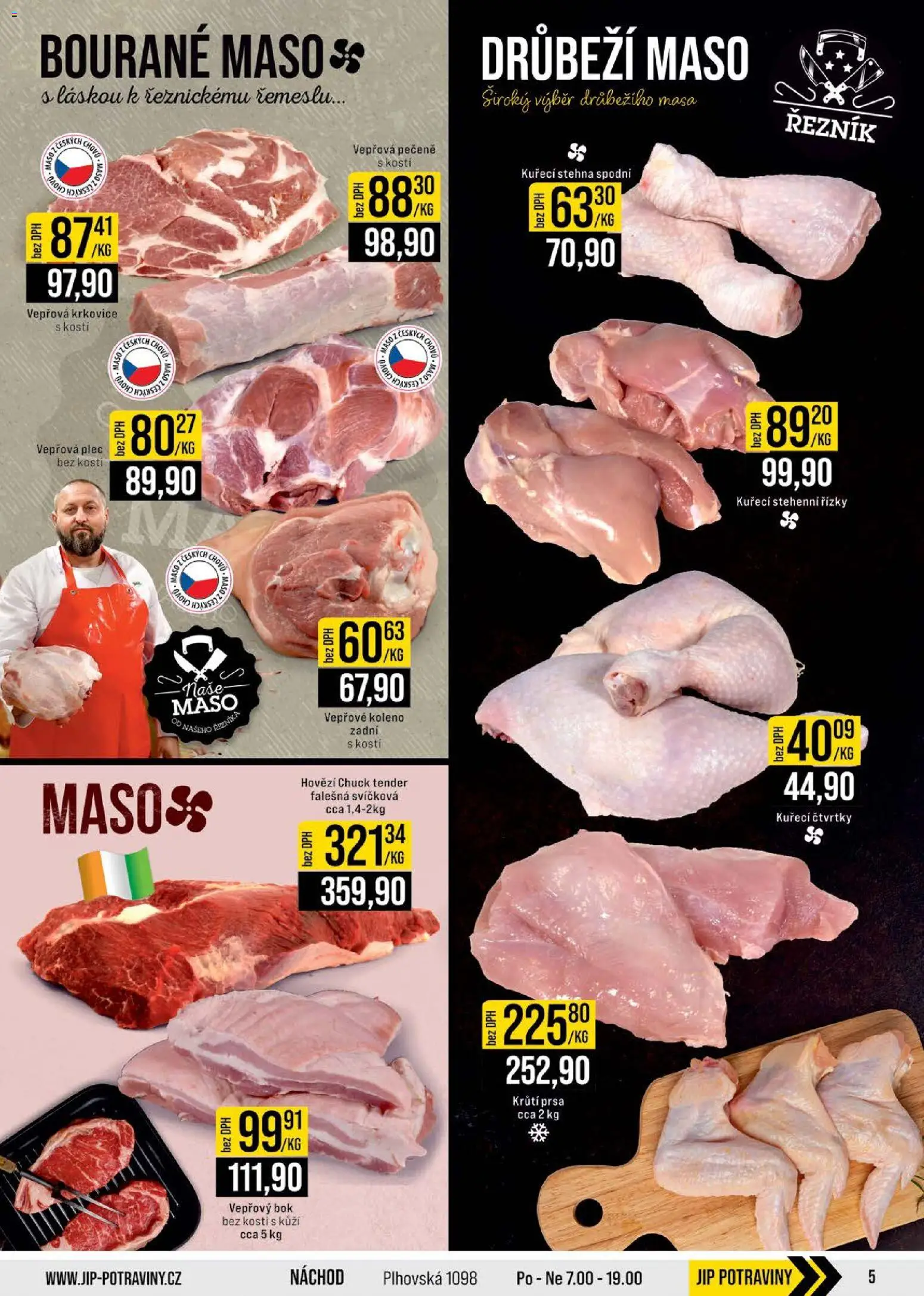 Jip leták - Cash & Carry od 24.12.2025 | Strana: 5 | Produkty: Stehenní řízky, Vepřové koleno zadní, Maso, Vepřová krkovice