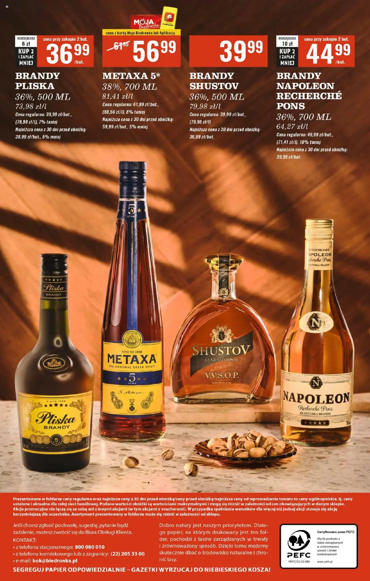Biedronka gazetka - Czas na toast od 08.09.2025 | Strona: 36 | Produkty: Karta, Brandy Napoleon, Metaxa, Pliska brandy