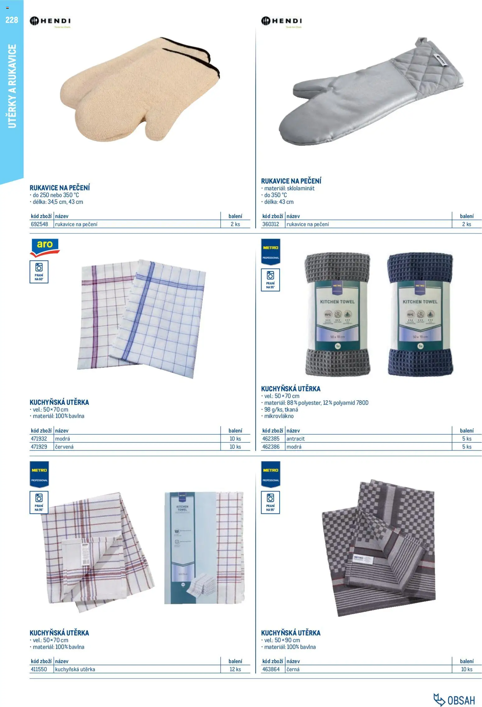 Makro leták - Gastro vybavení a zařízení od 01.02.2026 | Strana: 228 | Produkty: Rukavice, Utěrky, Utěrka
