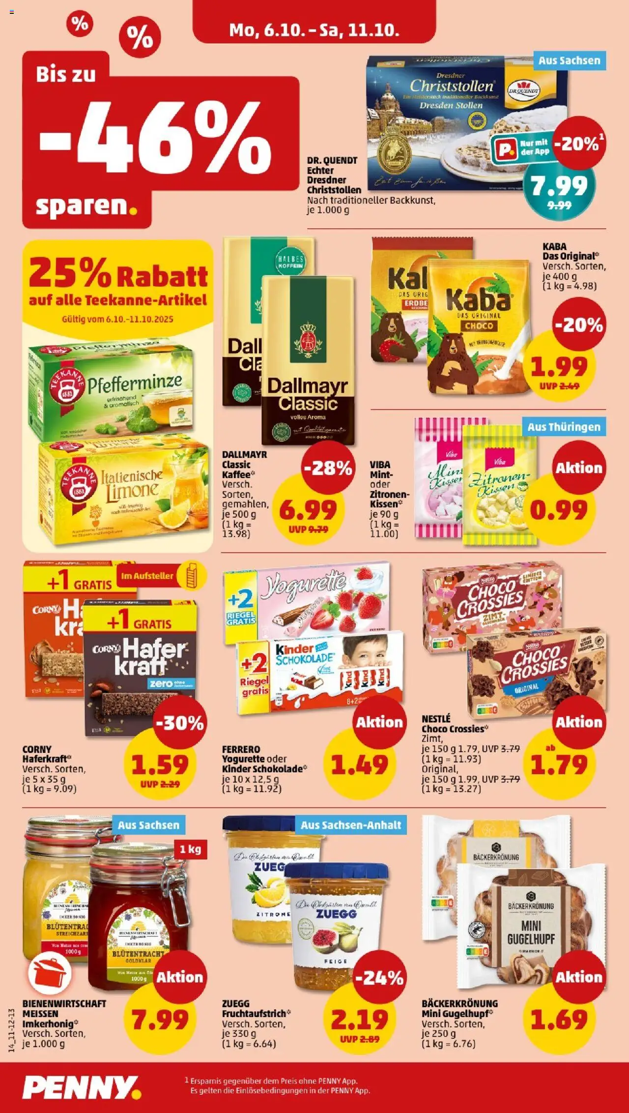 Penny - Thüringen – gültig ab 06.10.2025 | Seite: 16 | Produkte: Yogurette, Kaffee, Dallmayr, Zitrone