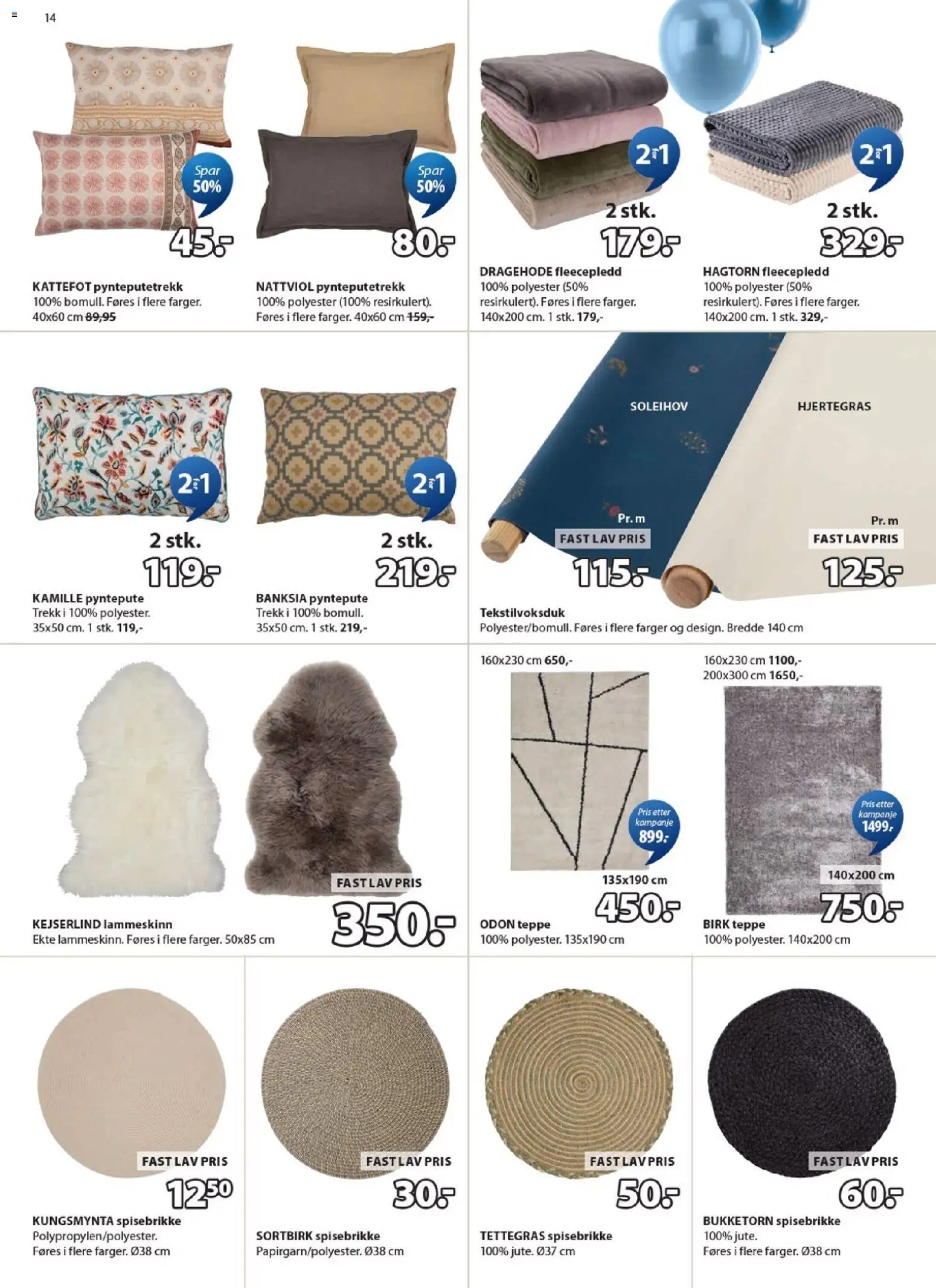 {H1} | Side: 14 | Produkter: Суміш дитяча, Pyntepute, Teppe