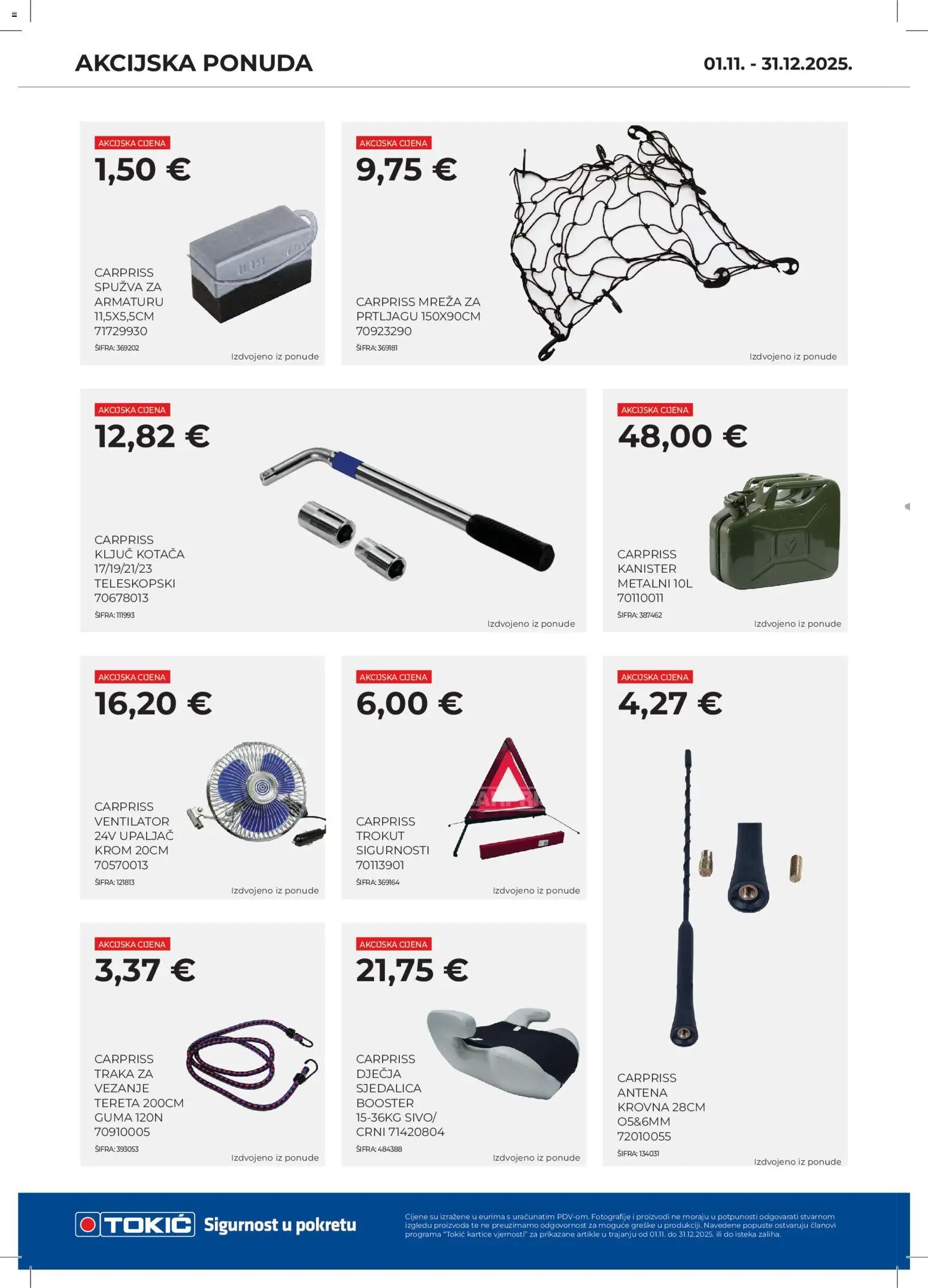 Tokić katalog | vrijedi od 01.11.2025 | Stranica: 10 | Proizvodi: Ventilator, Spužva, Upaljač, Kanister