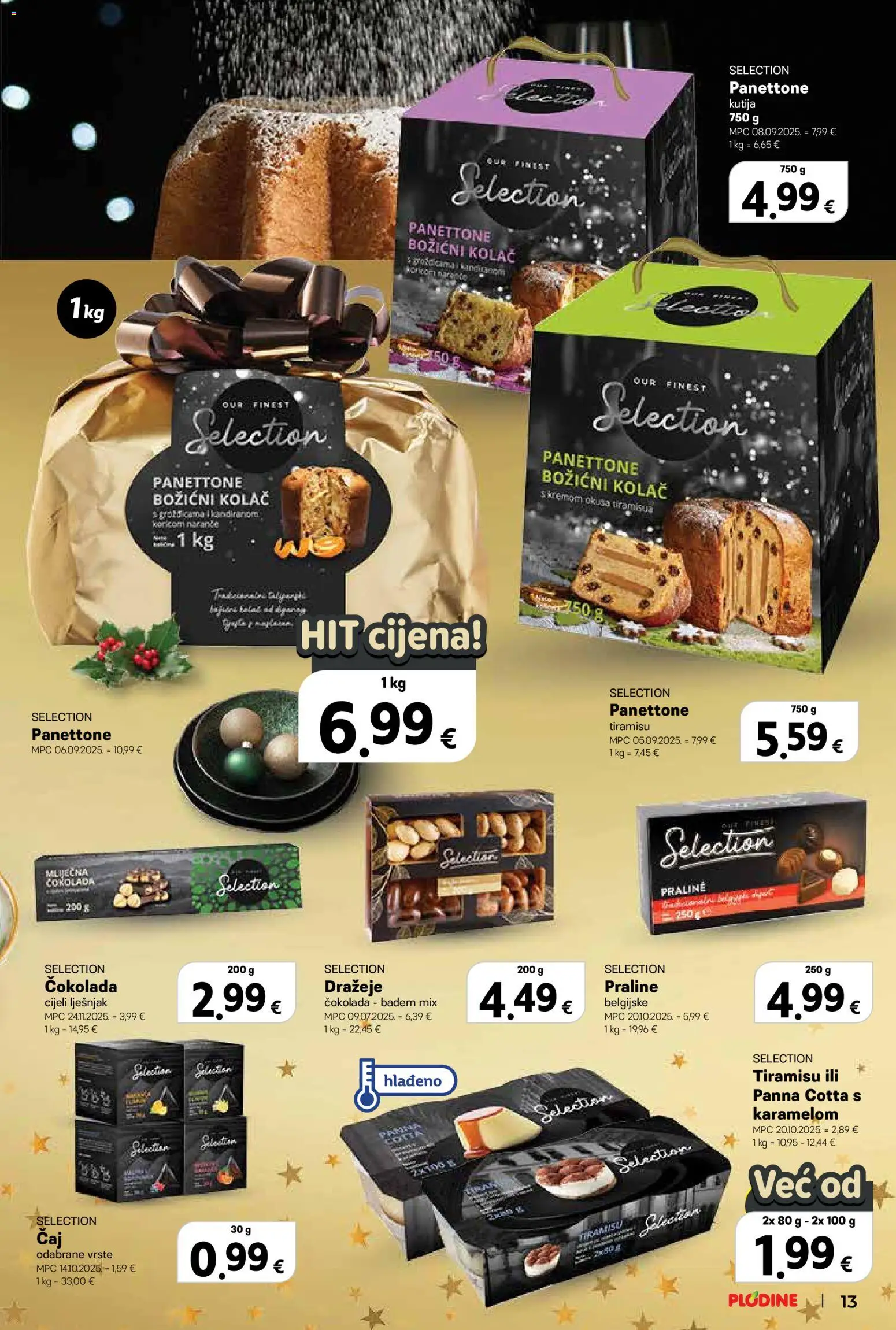 Plodine katalog | vrijedi od 17.12.2025 | Stranica: 13 | Proizvodi: Panettone, Praline, Kutija, Čokolada
